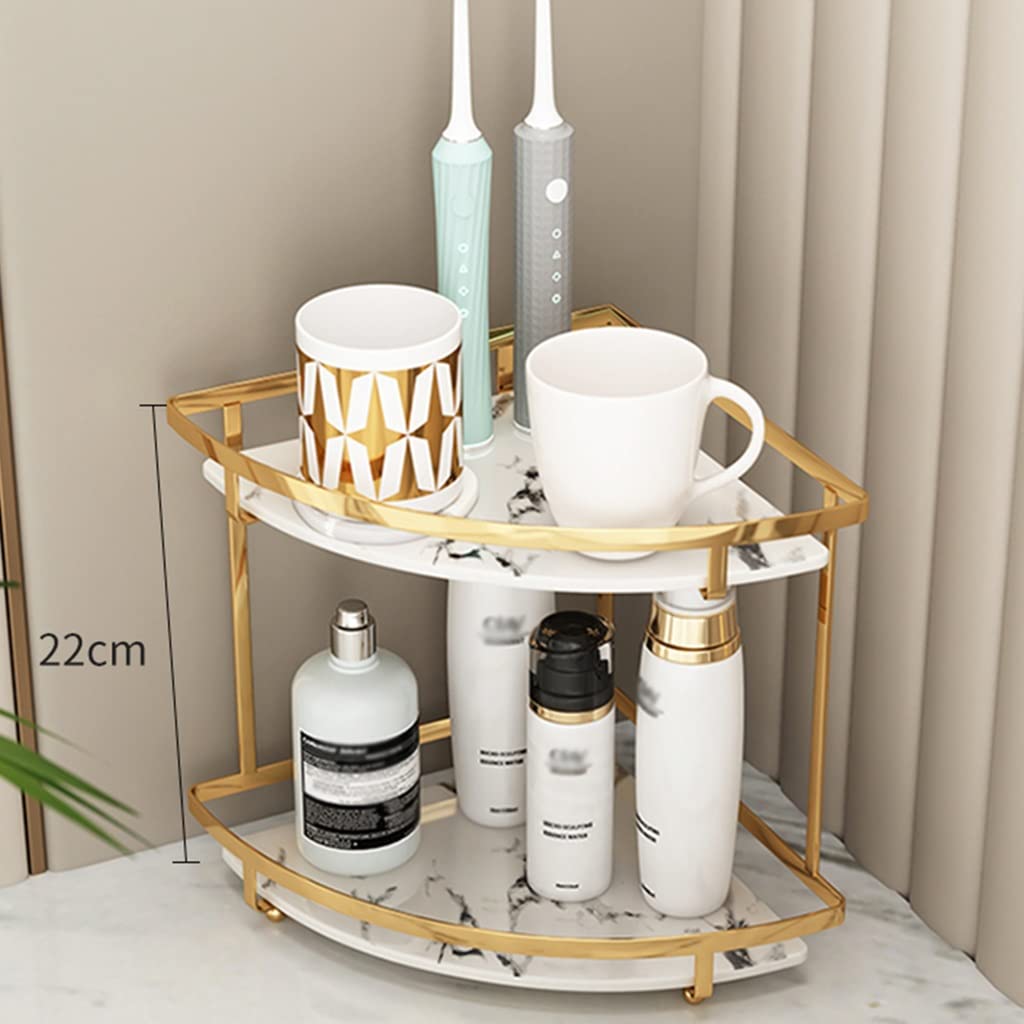 2-3 Tier Floating Shelves Makeup Organizer - Wire Cosmetic Storage Basket & Vanity Organizer Rack for Bathroom, Dresser, Countertop - Removable, Easy to Clean - Perfect for Small Space Organization & Beauty Product Display