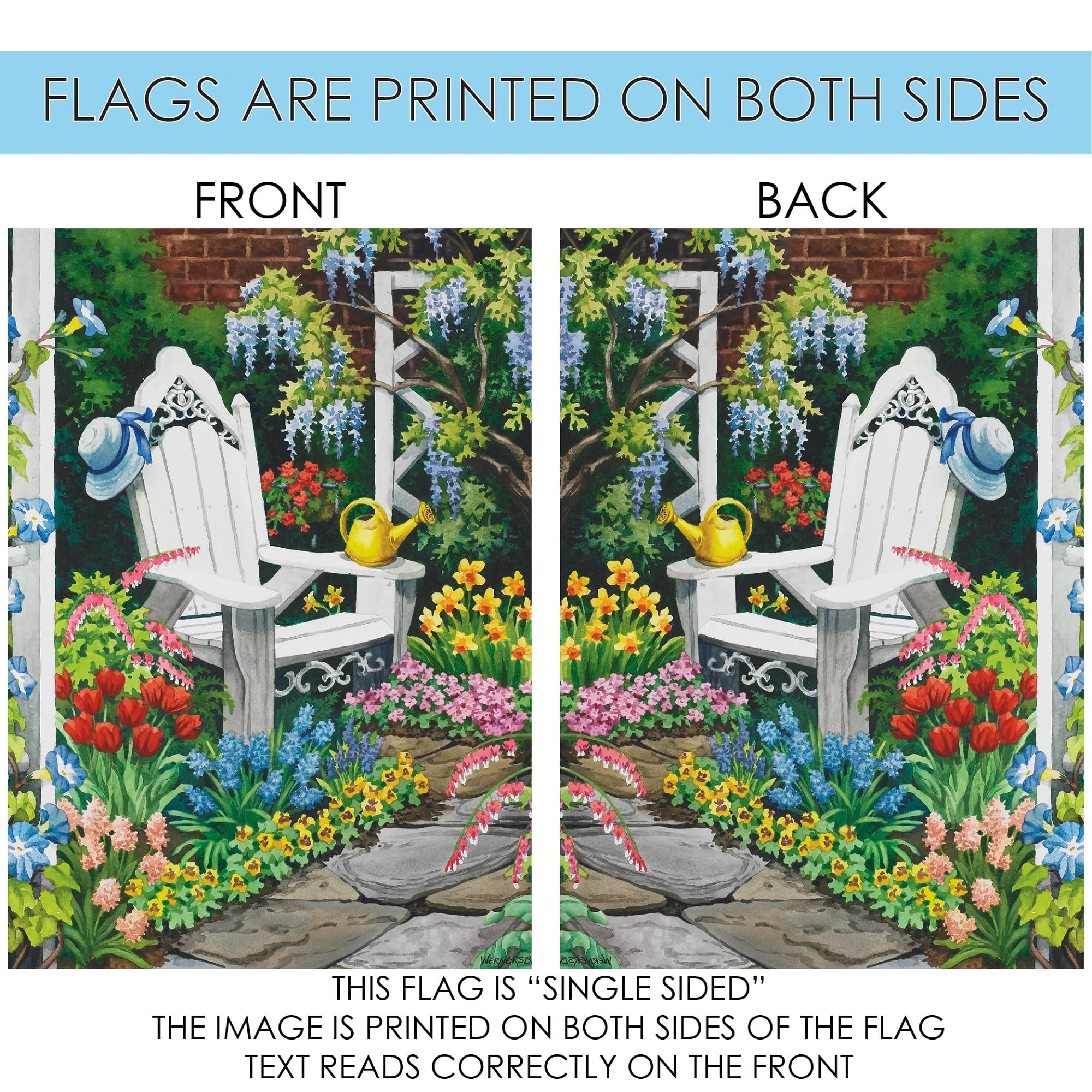 Toland Home Garden 119119 Double Sided Flower Garden Flag - 12x18 Inch Outdoor Decorative Flag for Yard, House & Bird Lovers - Perfect for Spring Decor, Front Porch Display & Garden Accent
