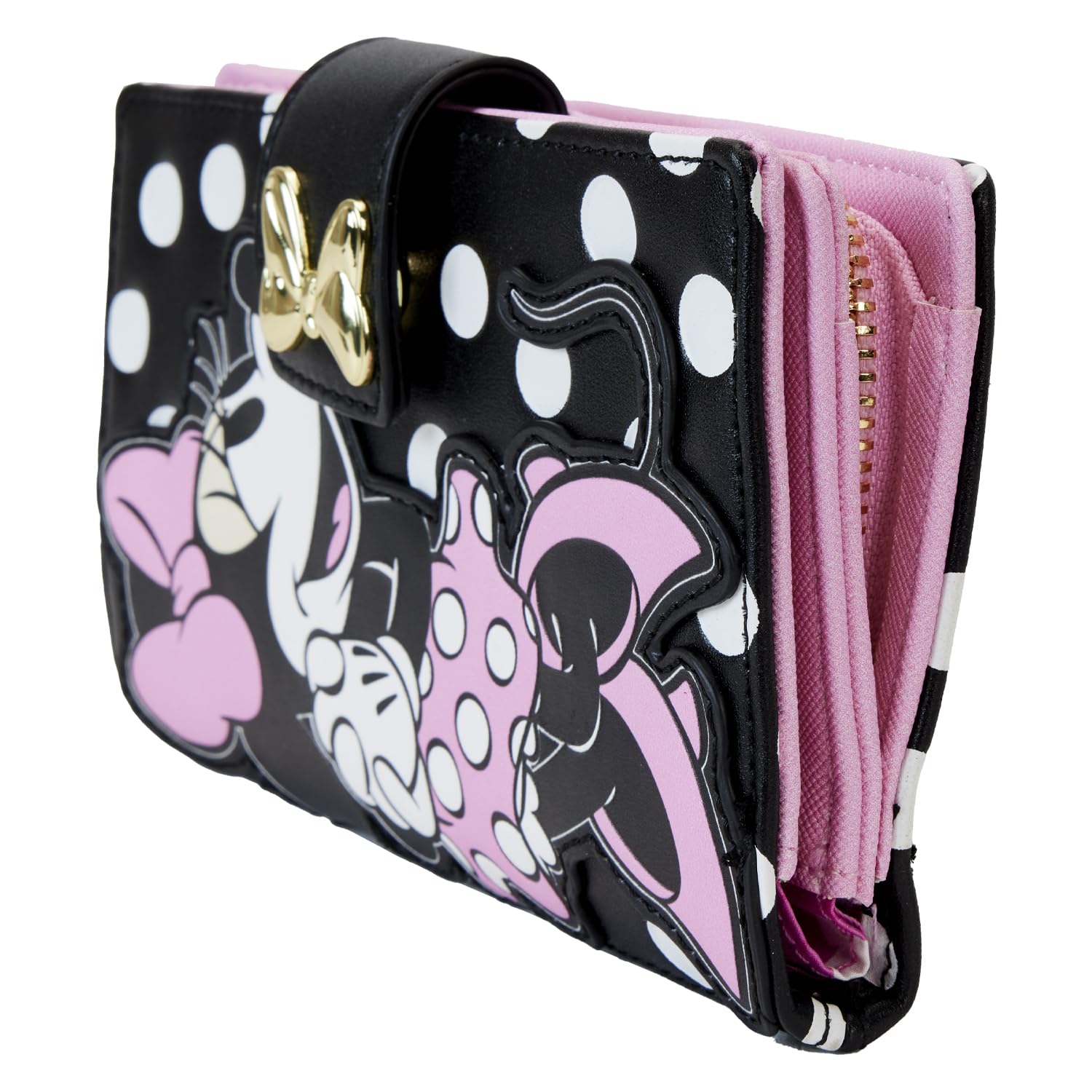 Disney Minnie Mouse Faux Leather Wallet Snap Flap Clutch by Loungefly - Stylish Crossbody Bag for Women, Perfect for Theme Parks, Shopping & Daily Use