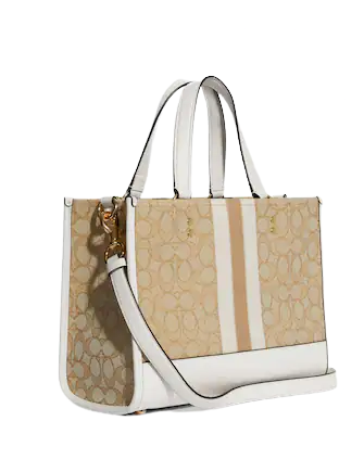 Coach Dempsey Signature Jacquard Stripe Carryall Bag with Patch - Stylish Tote for Work, Travel & Everyday Use