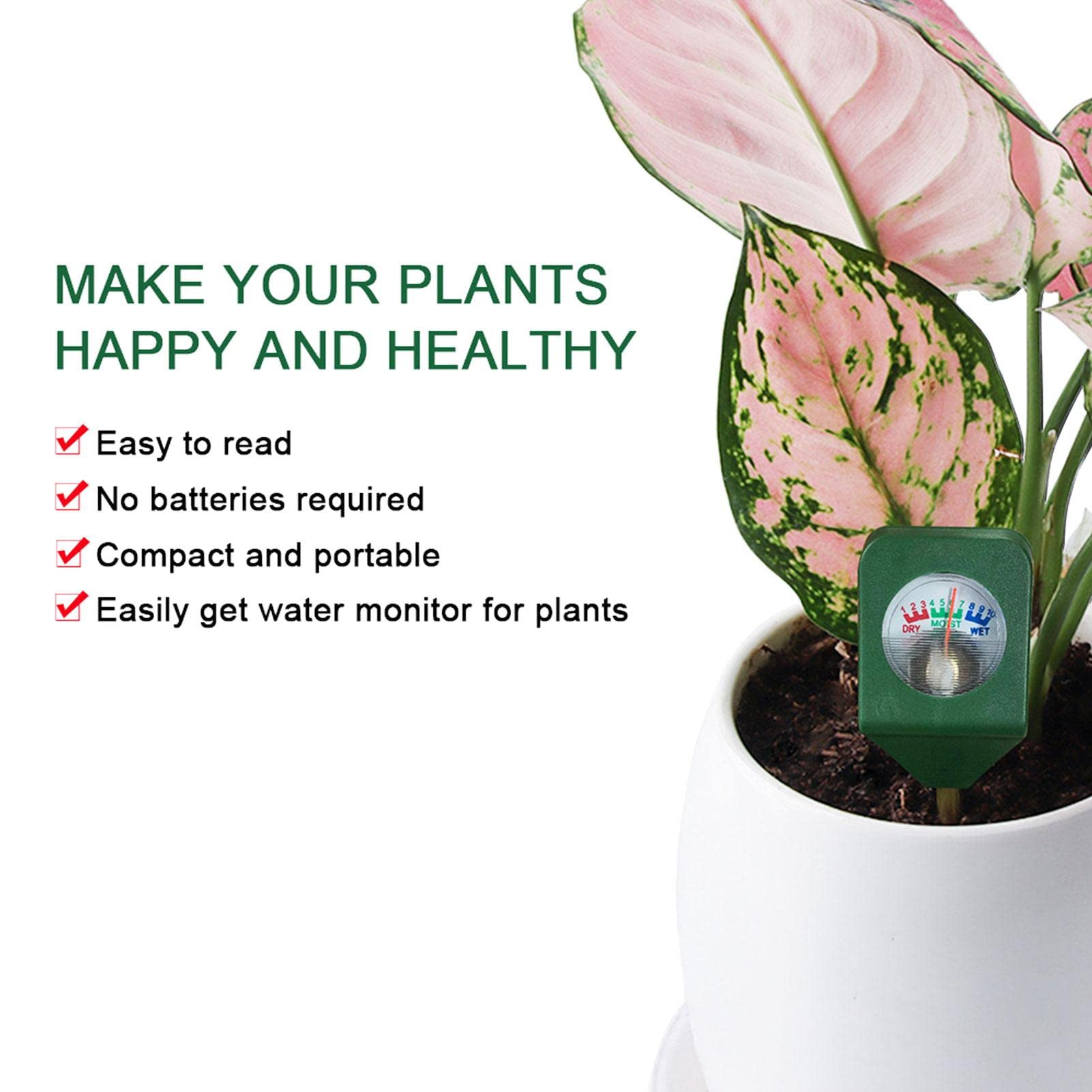 **3-in-1 Soil pH & Moisture Meter - Digital Plant Water Tester for Indoor & Outdoor Plants - Accurate Gardening Tool for Lawn, Garden, Flowers, Vegetables - Perfect for Home, Greenhouse & Farm Use**