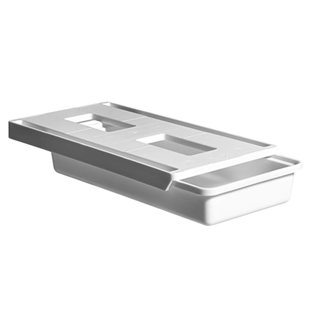DOITOOL Under Desk Storage Drawer - Hidden Pencil Tray Organizer with Cover, White Mini Office Desk Drawer for Stationery, Laptop Accessories & Supplies | Perfect for Home Office, Study Desk & Workspace Organization