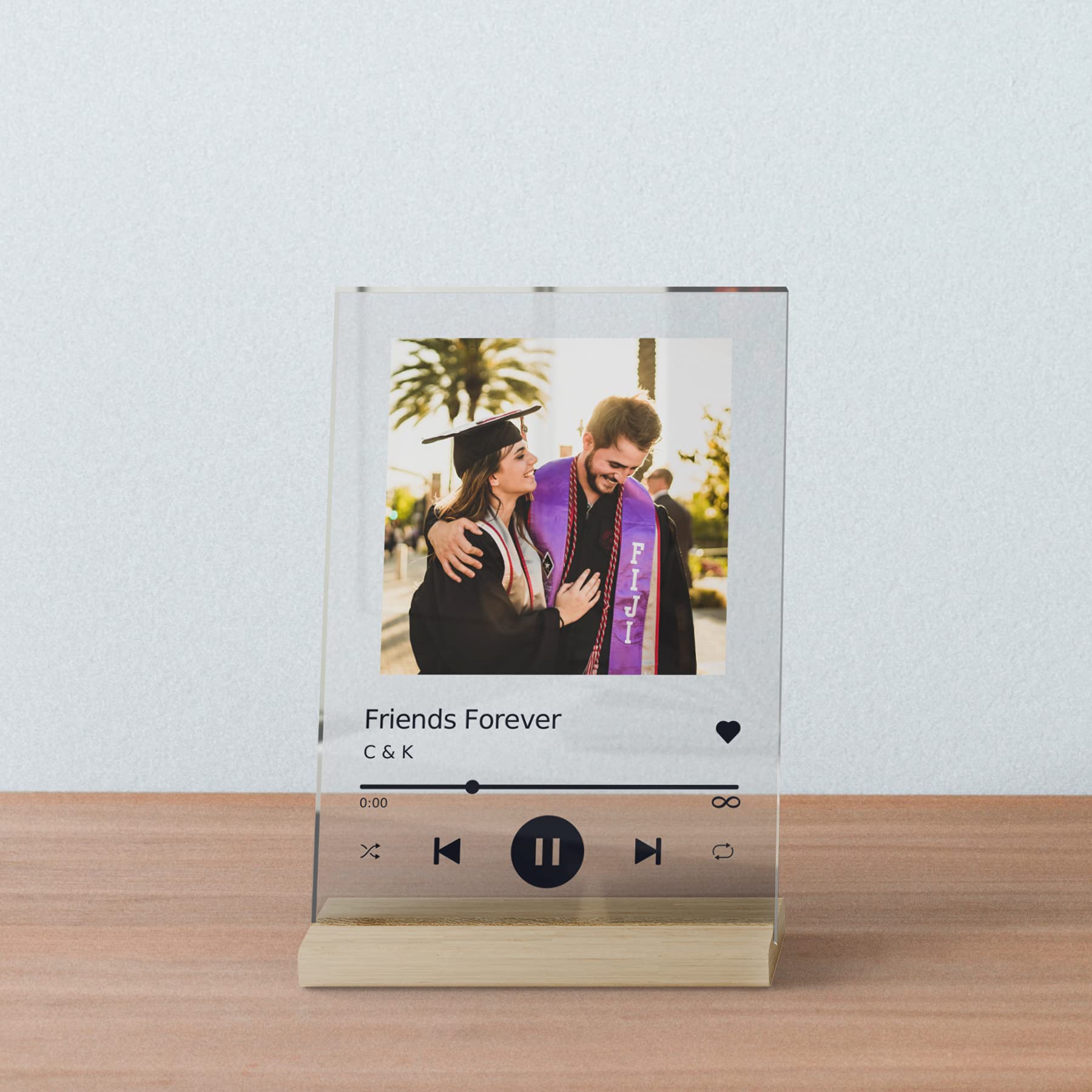 PixArts Personalized Album Cover Acrylic Song Plaque - Unique Best Friend Birthday Gift, Valentine's Day Present, Christmas Idea, First Gift for Boyfriend - Perfect for Home Decor, Office Desk, or Special Occasions