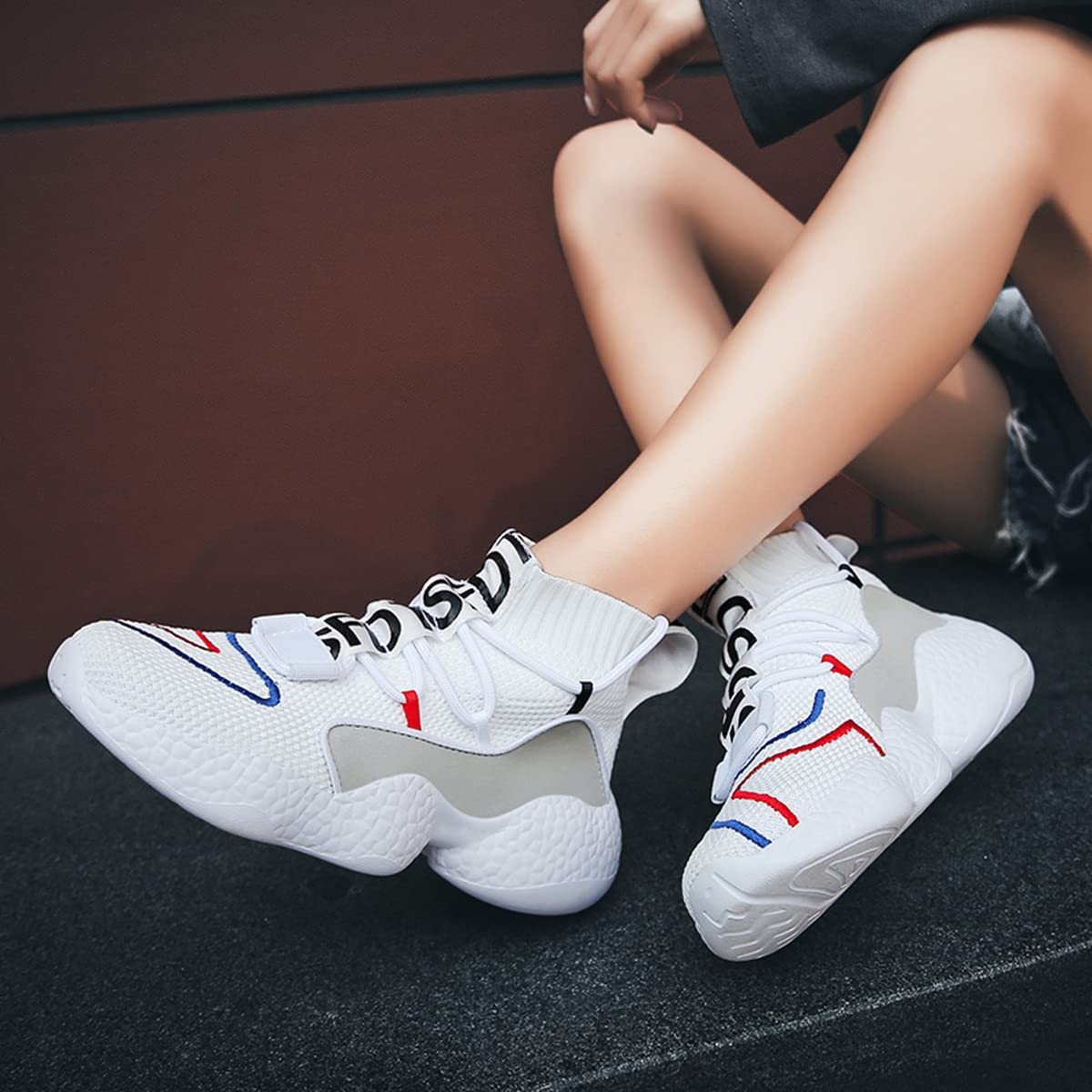 **LIBINXIF Breathable Non-Slip Sneakers for Women & Men – Lightweight Comfortable Walking & Running Shoes – Fashionable Couple & Sock Shoes – Perfect for Gym, Travel, and Daily Wear**