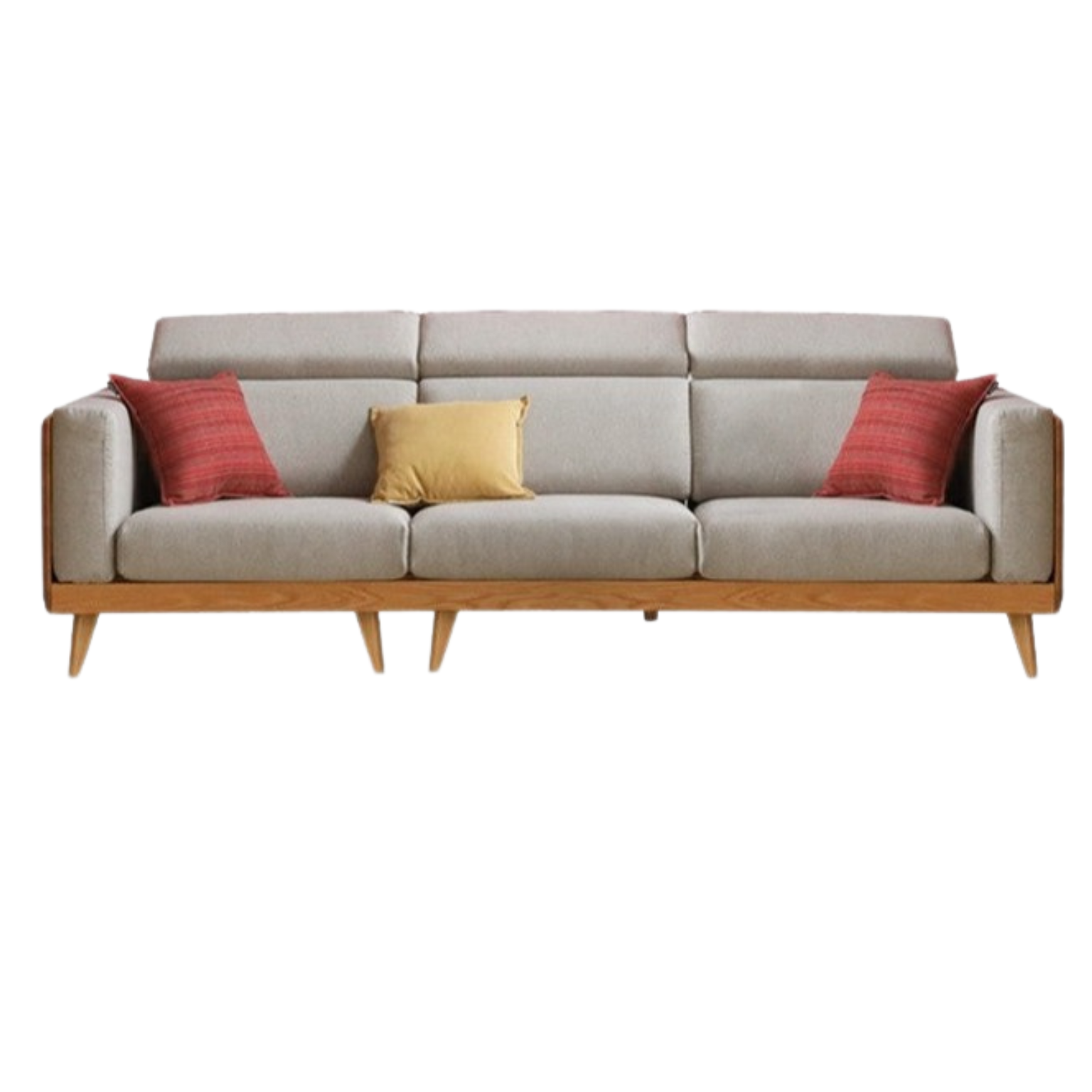 104x36x33 inch / 265.5x92x83cm / Natural Wood Color gray color / Oak  three-seater sofa