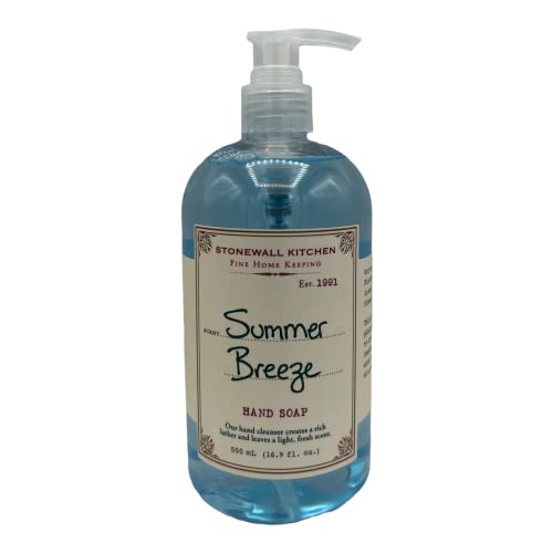 Stonewall Kitchen Summer Breeze Hand Soap - 16.9 Fl Oz (500ml) | Refreshing Citrus Scent | Gentle Moisturizing Formula | Perfect for Kitchen, Bathroom & Guest Washrooms