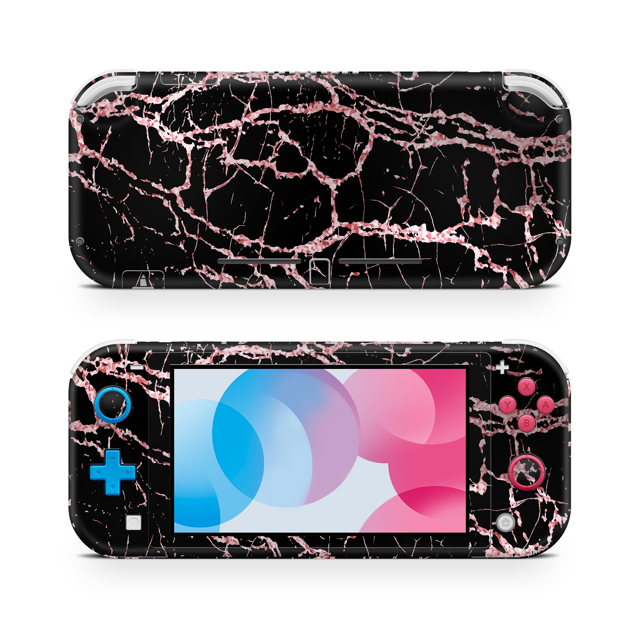 ZOOMHITSKINS Nintendo Switch Lite Skin - Marble Grain Pink Black Gold Planet Design | 3M Vinyl Protective Cover | Durable, Easy to Install | Made in USA | Perfect for Gaming Protection & Personalization