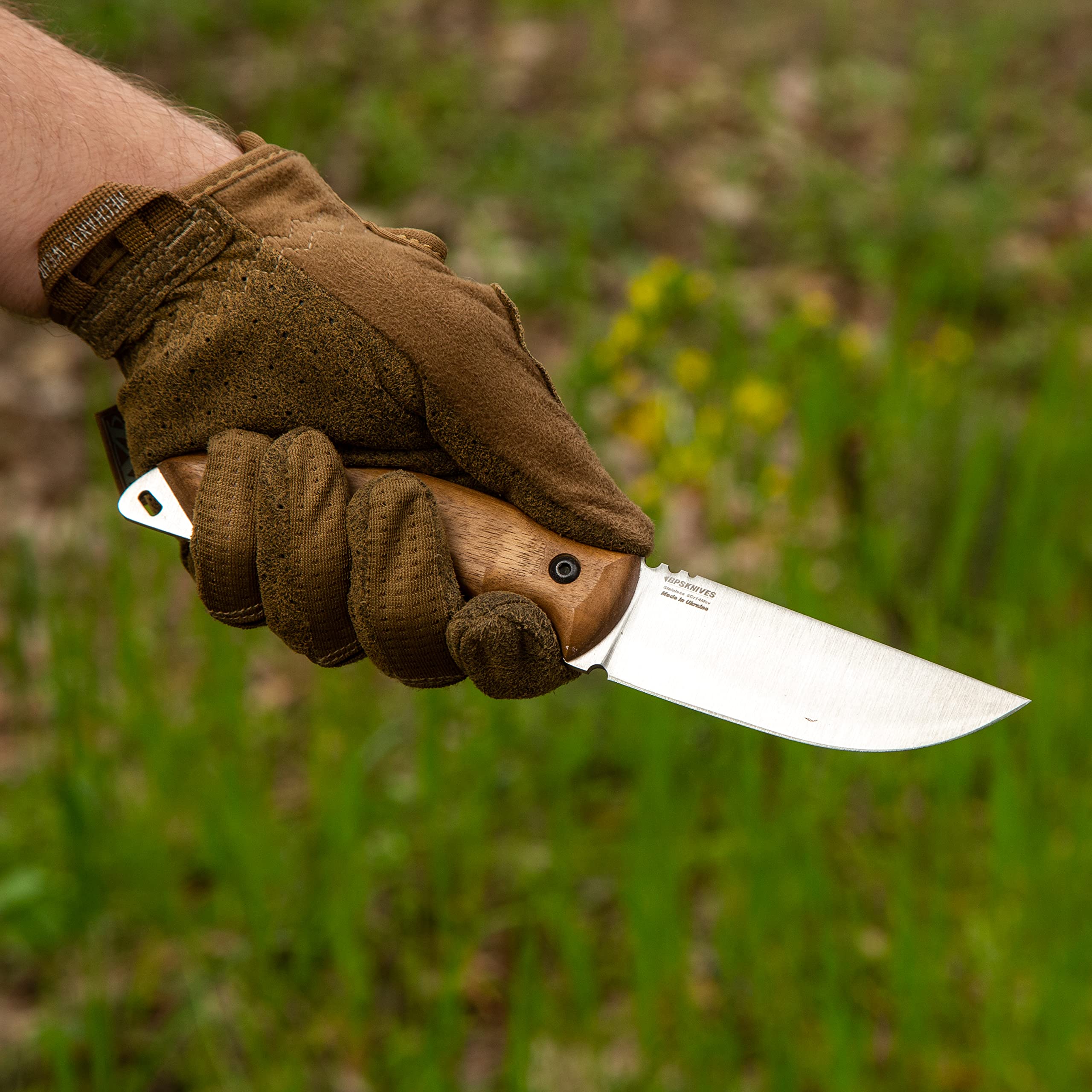 BPS Knives HK4 SSH Full Tang Fixed Blade Knife - High Carbon Stainless Steel Camping Survival Knife with Leather Sheath - Tactical Bushcraft Knife for Hunting, Outdoor Adventures & Emergency Preparedness