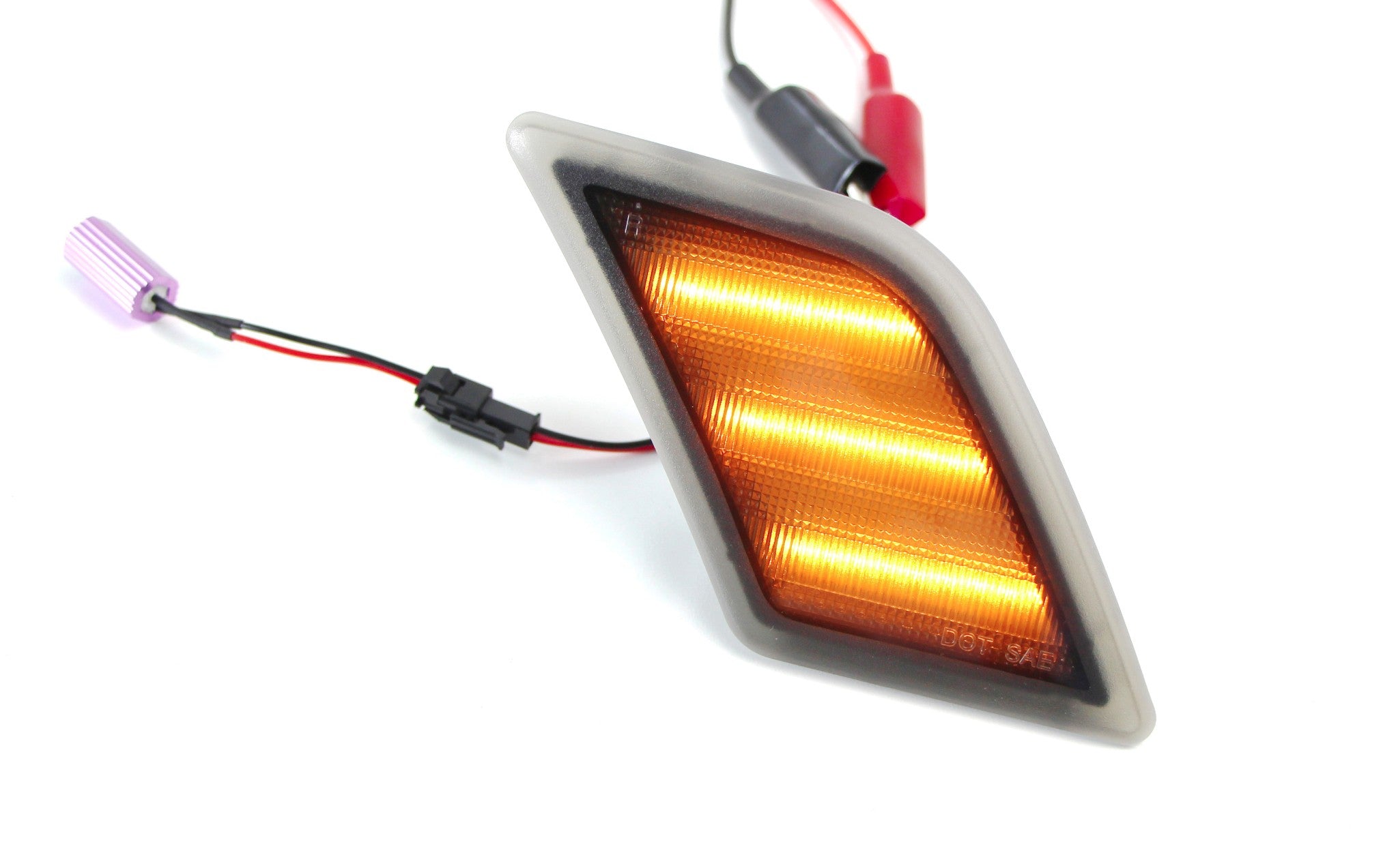 Amber LED Side Marker Lights for 2008-2011 Mercedes W204 C300 C350 - Clear Euro Lens - Perfect for Night Driving & Car Customization