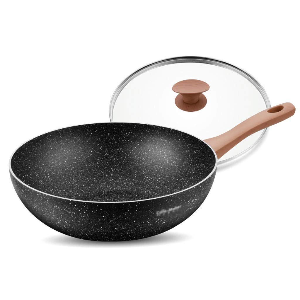 **UXZDX Nonstick Copper Wok Pan with Lid, Frying Basket & Steam Rack – Best Stir Fry Pan for Home Cooking, Asian Cuisine & Healthy Meals**