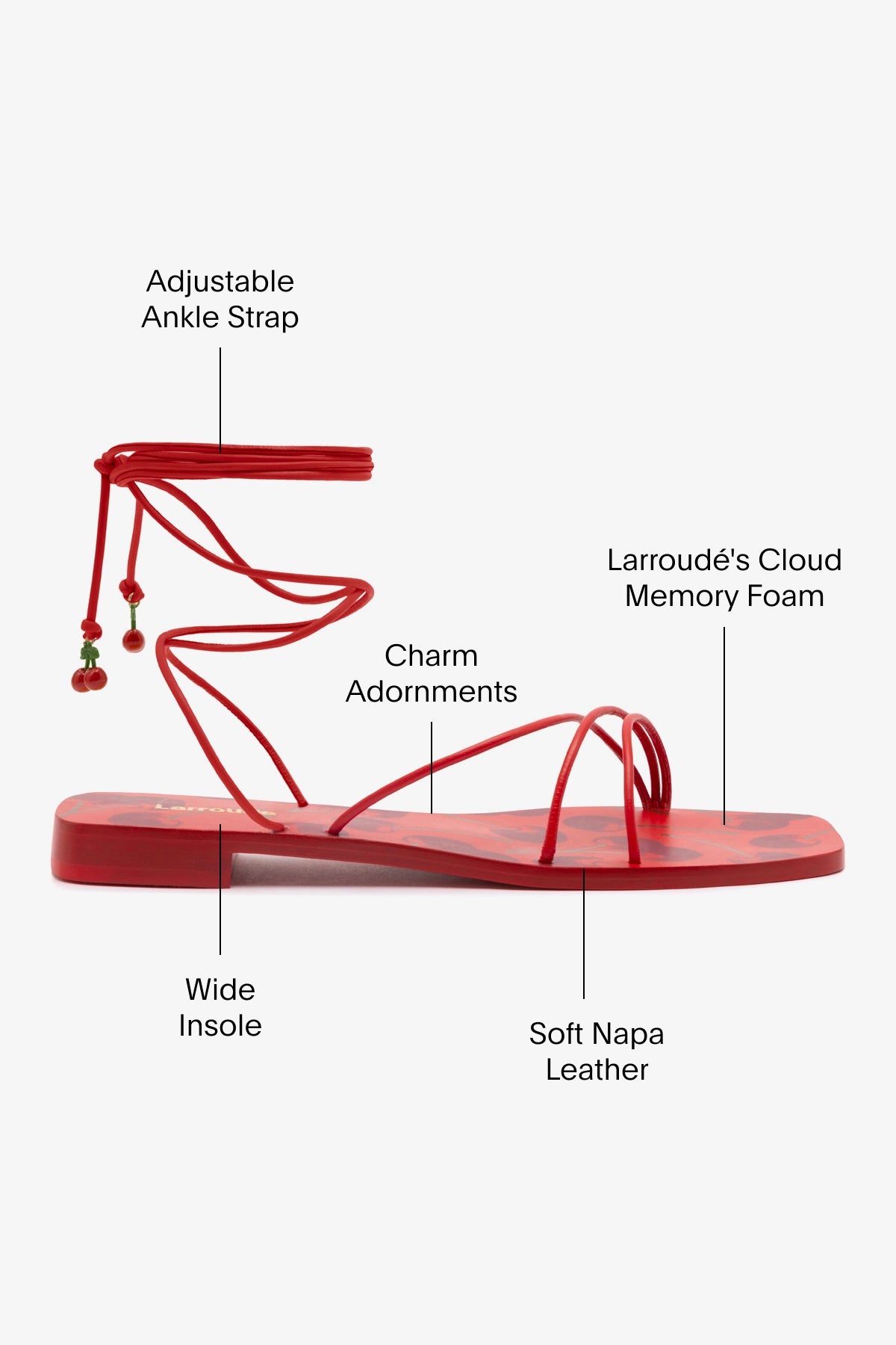 Nadia Flat Sandal Women's Comfortable Leather Sandals - Scarlet Red | Casual Summer Shoes for Beach, Walking & Outdoor Activities
