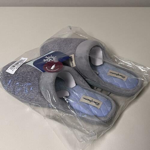 Dearfoams Women's Samantha Knit Closed Toe Scuff Slippers - Soft House Shoes for Women, Size Large US 9-10 - Cozy Indoor & Outdoor Slippers for Relaxing at Home, Lounge Wear, Spa Days