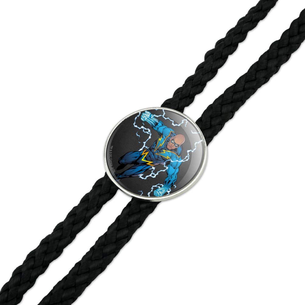 Justice League Black Lightning Character Western Cowboy Bolo Tie - Superhero Style Neckwear for Cosplay, Comic Con & Western Themed Events