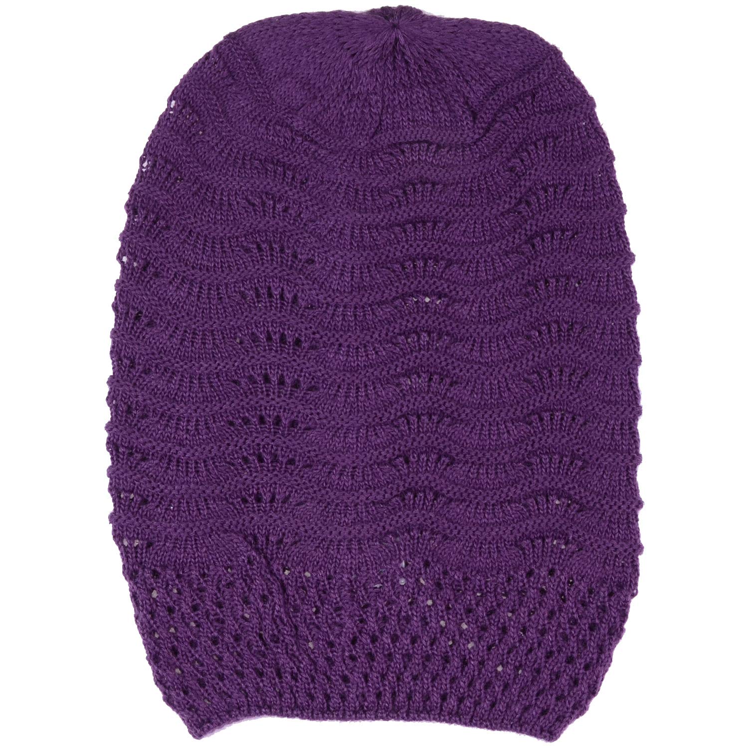 BYOS Women's Lightweight Crochet Beanie Hat - Breathable Knit Slouchy Winter Cap for Outdoor Activities, Travel & Casual Wear