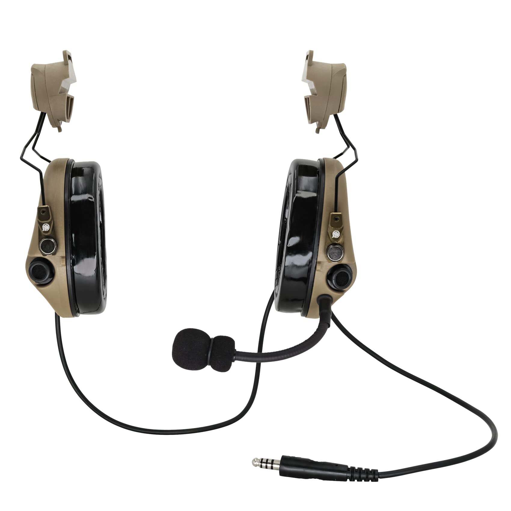 Tactical Headset with ARC Rail Adapter - Noise Canceling Headphones for Airsoft & Shooting (Tan) | Military Simulation, Hunting & Outdoor Sports Gear