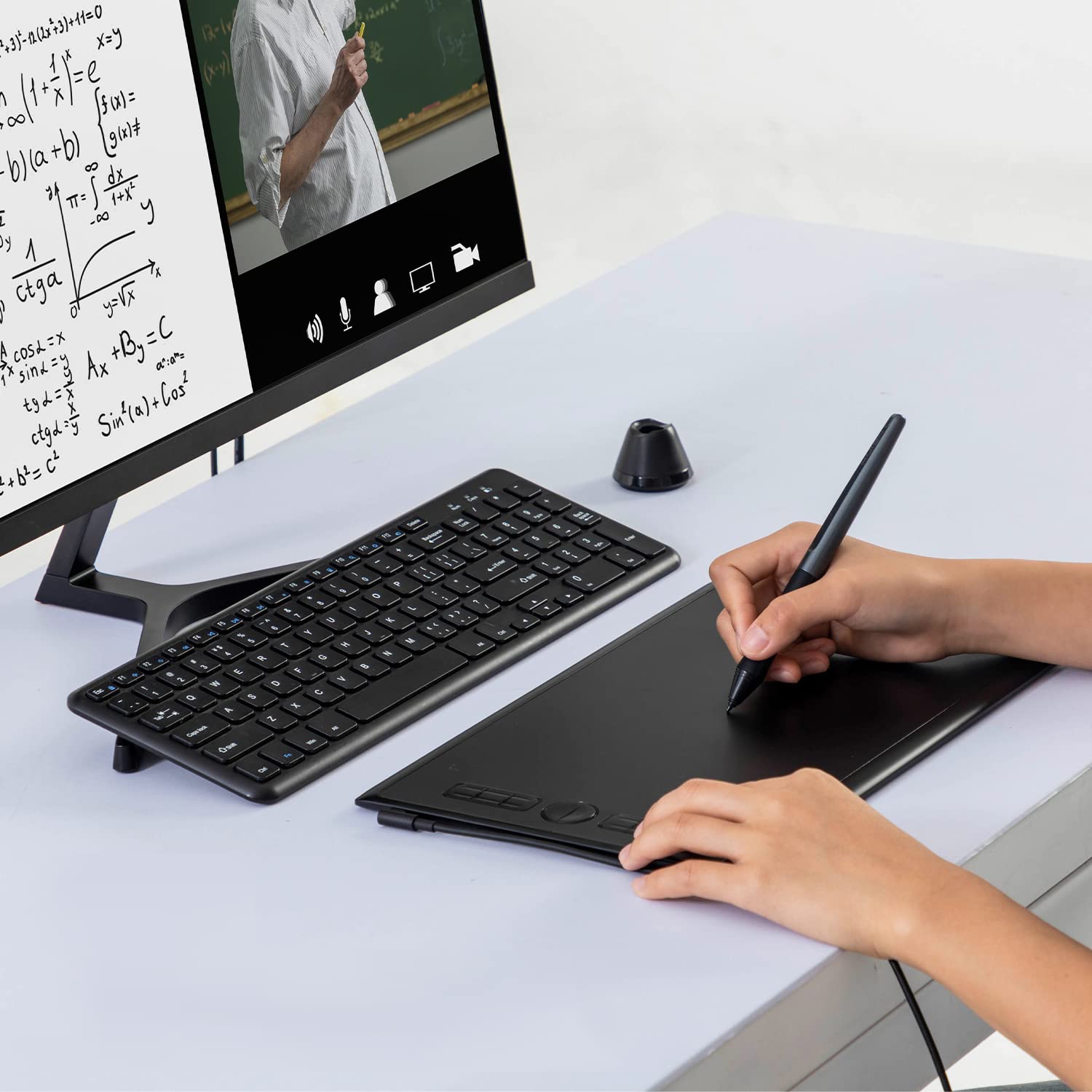HUION Inspiroy H610X 10x6.25 Inch Graphic Drawing Tablet with Battery-Free Pen & ST300 Adjustable Stand - Perfect for Digital Art, Animation, Online Teaching and Remote Work