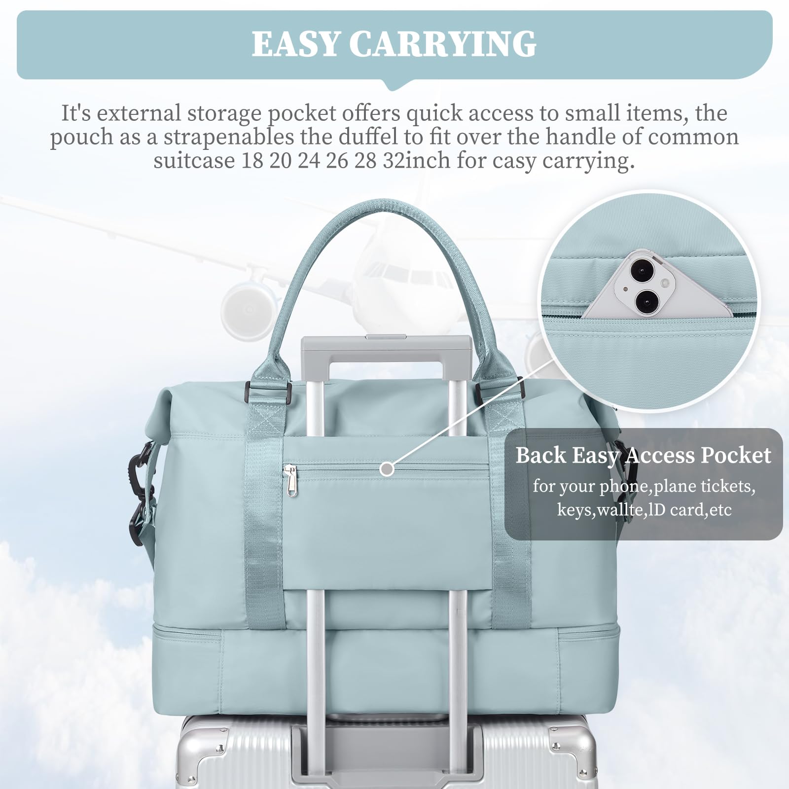 Best Weekender Bags for Women - Spacious Travel Duffel with Shoe Compartment & Detachable Toiletry Bag - Perfect for Overnight Trips, Gym, Work & Weekend Getaways