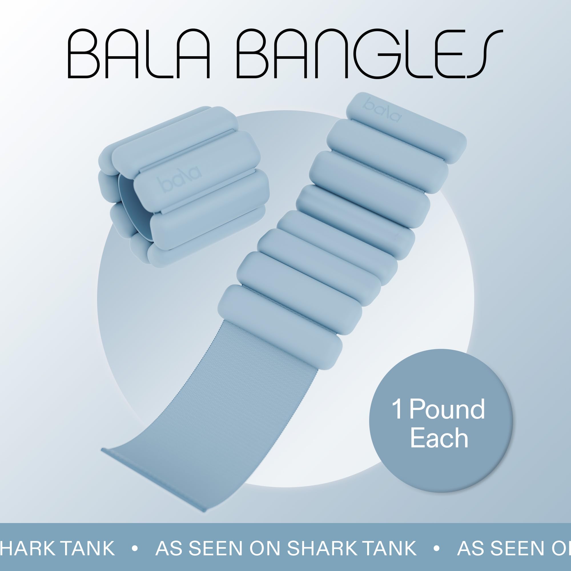 Bala Bangles Adjustable Silicone Wrist & Ankle Weights for Women & Men - 1lb/2lb Wearable Arm & Leg Weights for Gym, Yoga, Pilates, Cardio & Strength Training - Perfect for Home Workouts, Walking & Fitness Enthusiasts