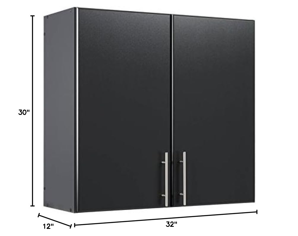 Home Square 2-Piece Black Wood Wall Cabinet Set - Perfect for Kitchen, Bathroom & Living Room Storage & Organization