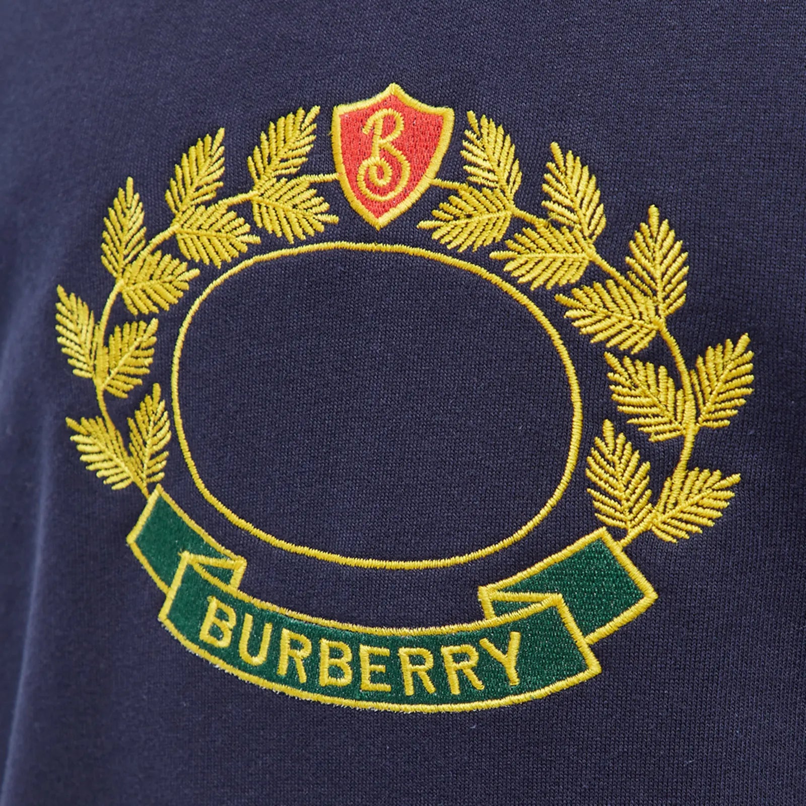 Burberry Navy Logo Embroidered Sweatshirt for Men - Classic Luxury Cotton Pullover with Iconic Emblem | Perfect for Casual Wear, Street Style & Everyday Comfort