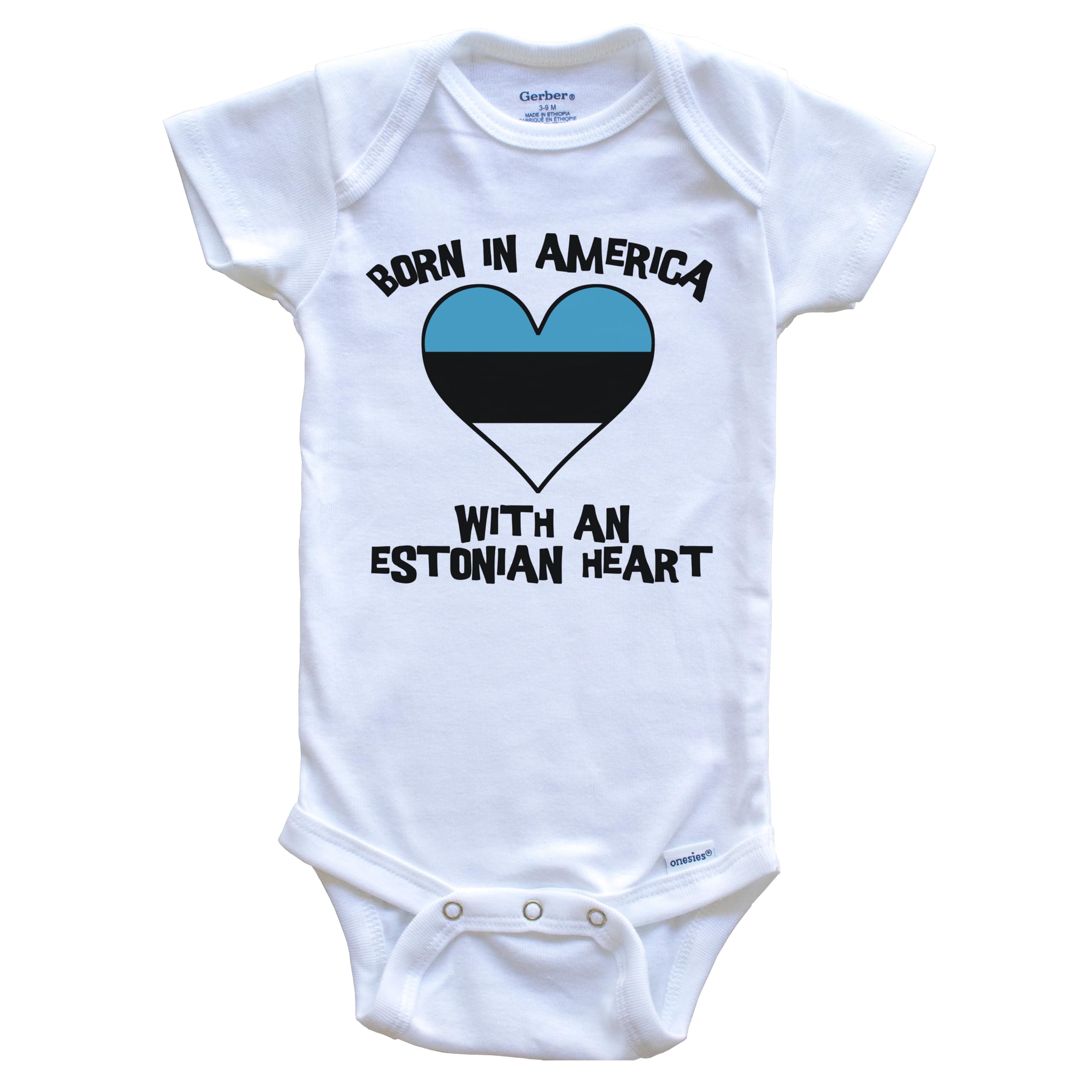 Estonia Flag Baby Bodysuit - American Made One-Piece Infant Bodysuit for Newborns | Perfect for National Holidays, Family Photos & Cultural Celebrations