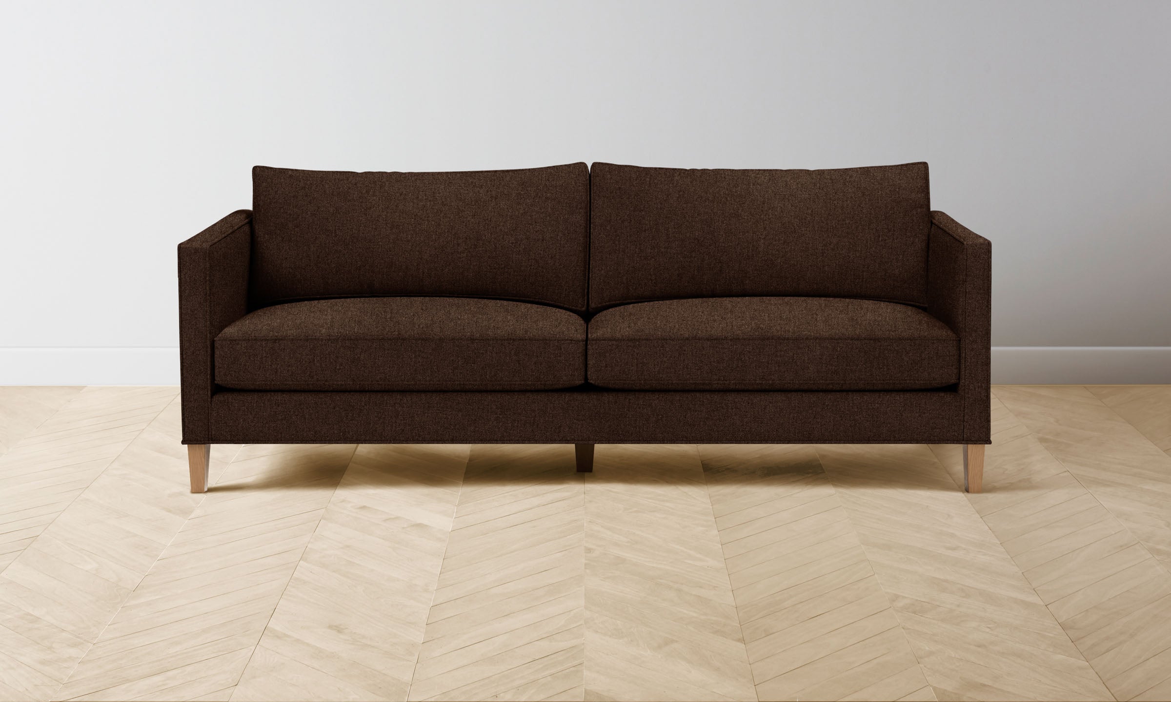 Premium Crosby Sofa - Italian Brushed Wool Upholstery in Rich Cocoa Brown | Luxurious Living Room Centerpiece for Modern Homes