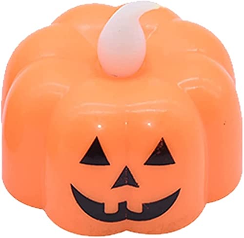 JSY Mini Pumpkin LED Lights - Flameless Halloween Candles, Eco-Friendly Plastic Candle Lamps for Spooky Home Decor | Perfect for Halloween Party, Porch, and Tabletop Decorations