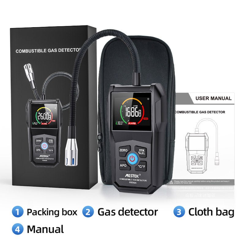 Portable Combustible Gas Leak Detector - Natural Gas, Propane, Methane Detector for Home & Industrial Safety | Ideal for Kitchens, Garages, Labs & HVAC Systems
