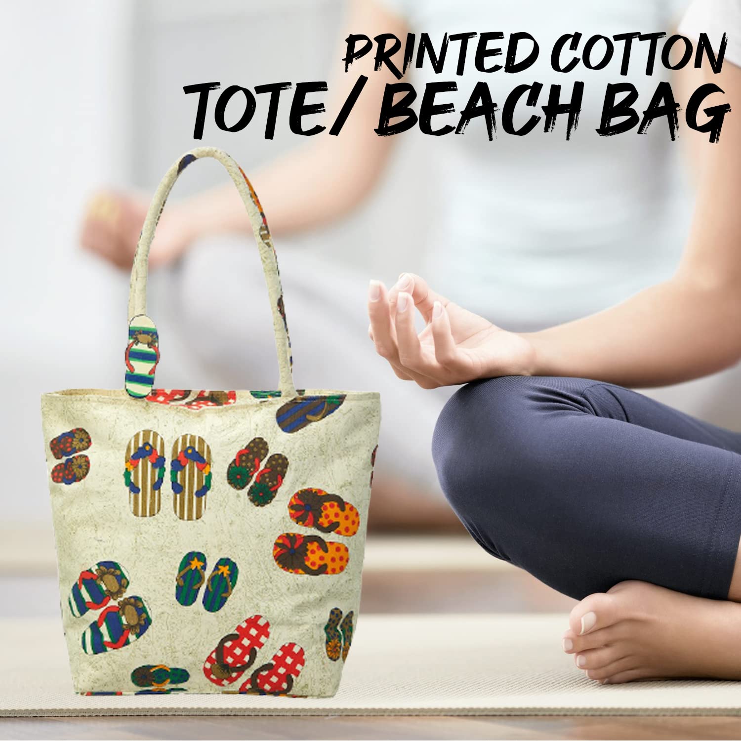 Waterproof Beach Tote Bag for Women - Large Canvas Shoulder Bag with Zipper Closure, Gym & Grocery Shopping, Travel Essentials, Picnic & Pool Day Accessories