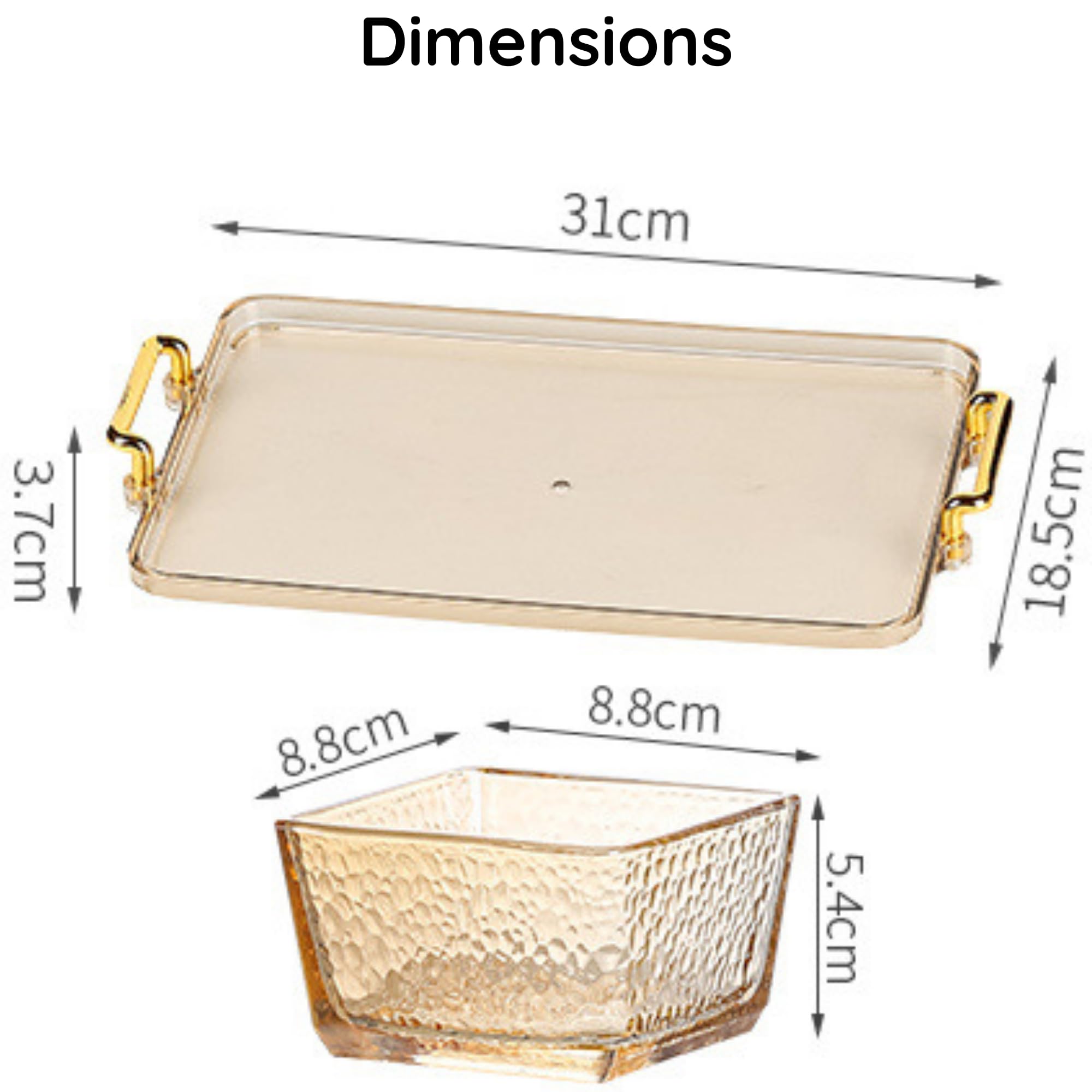 Luxury Serving Tray Set with 6 Bowls & Lid - Elegant Snack & Fruit Platter with Double Handles for Holiday Entertaining | Perfect for Home, Kitchen, Dining Table | Ideal for Parties, Family Gatherings & Hosting Guests