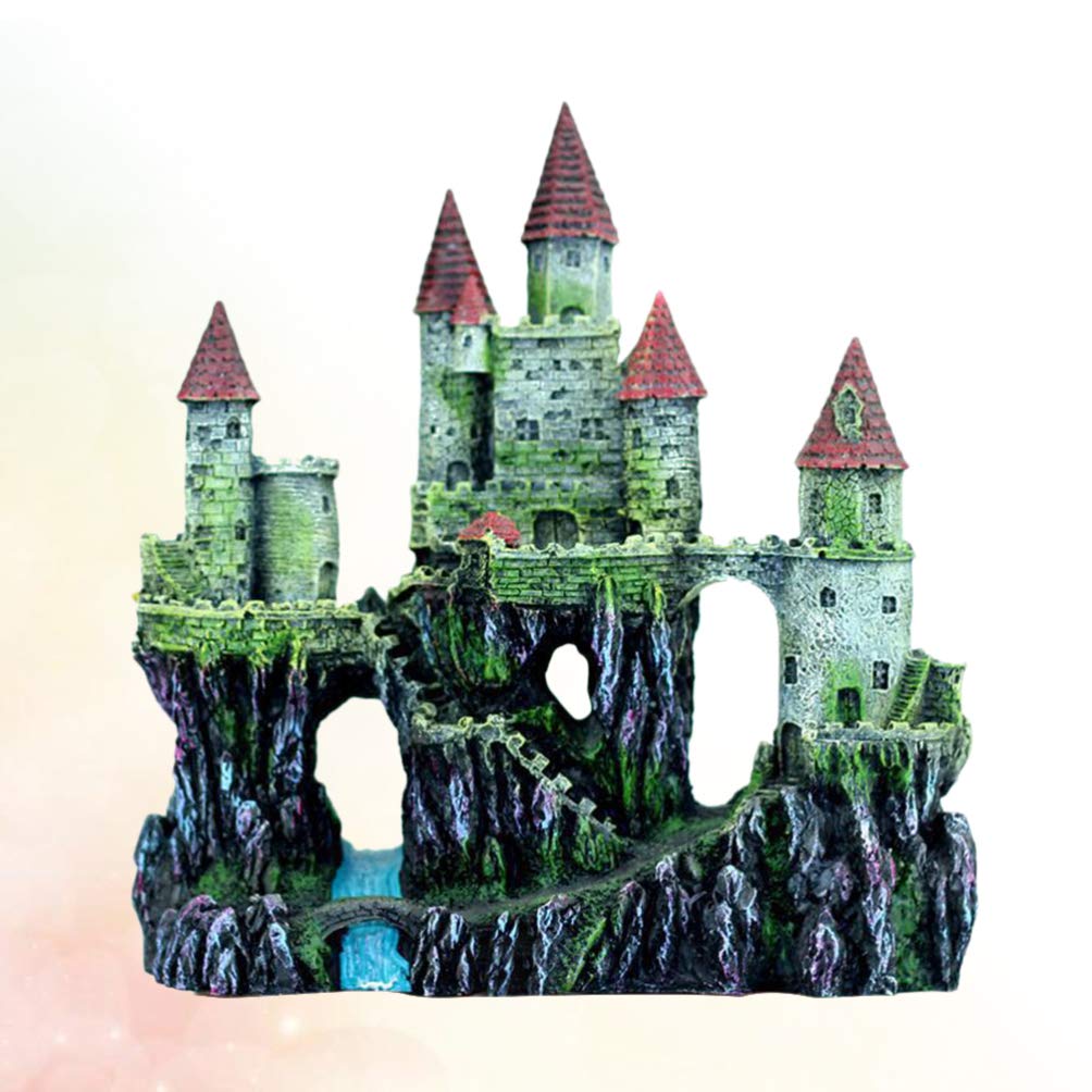 Balacoo Fish Hut Hideout Cave - Aquarium Castle Ornament for Cichlids, Fish Tank Decor with Hideaway Habitat - Perfect for Christmas Decorations & Tropical Fish Tanks