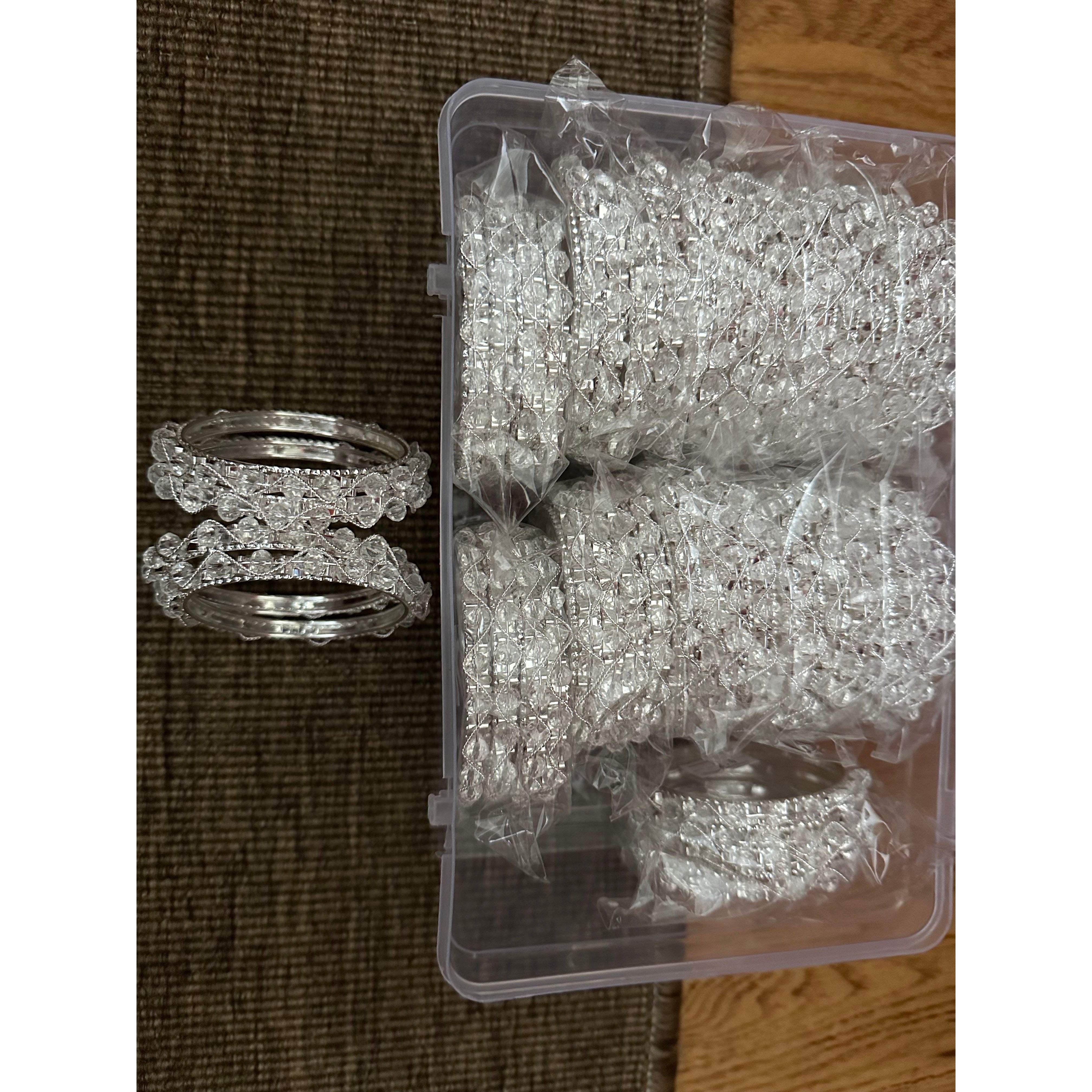 Stylish Metal Mesh Work Twisted Wires Rhinestone Bangles - Elegant Fashion Bracelets for Women, Perfect for Parties, Weddings & Everyday Wear