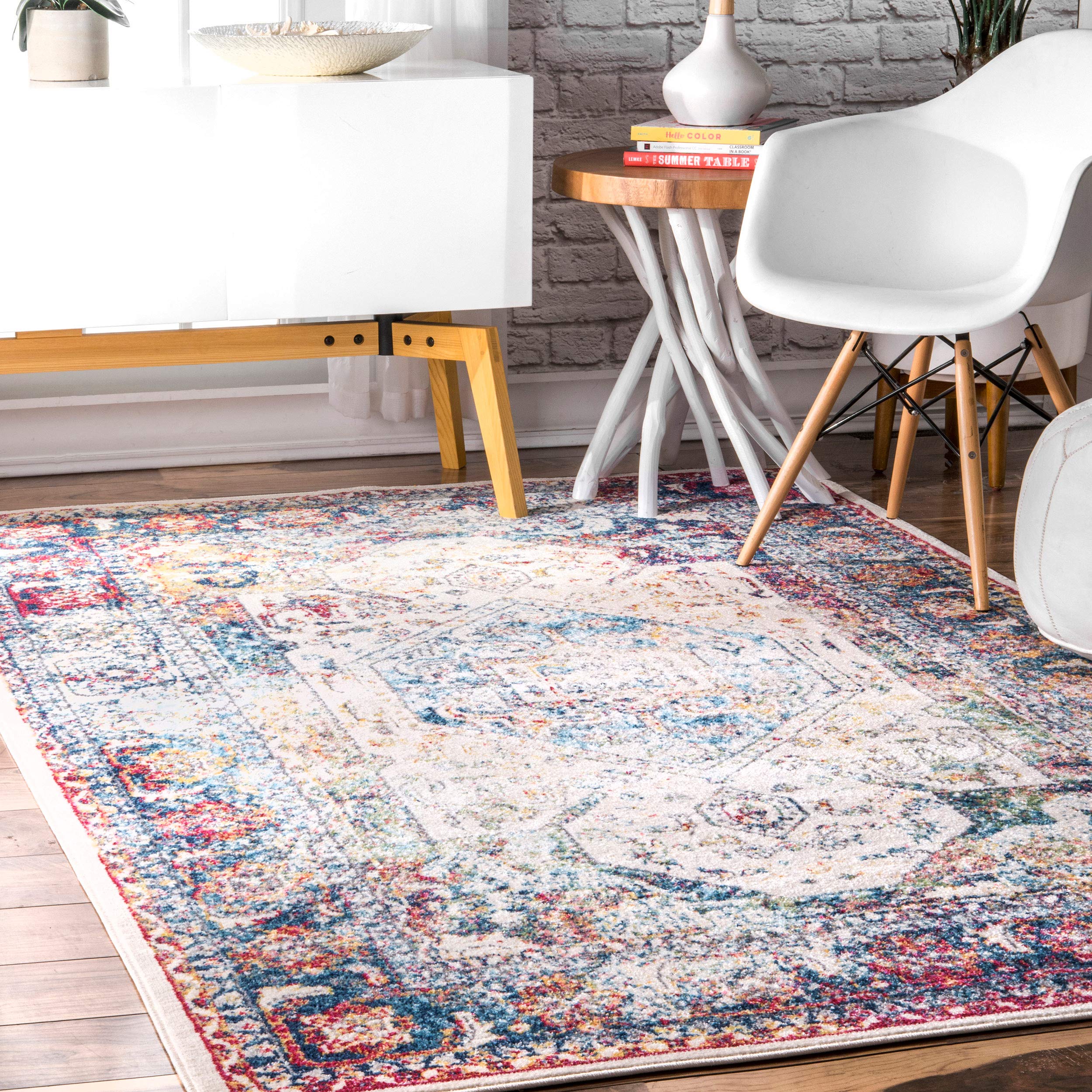nuLOOM Katherine Medallion Blue Area Rug 4' x 5' 3