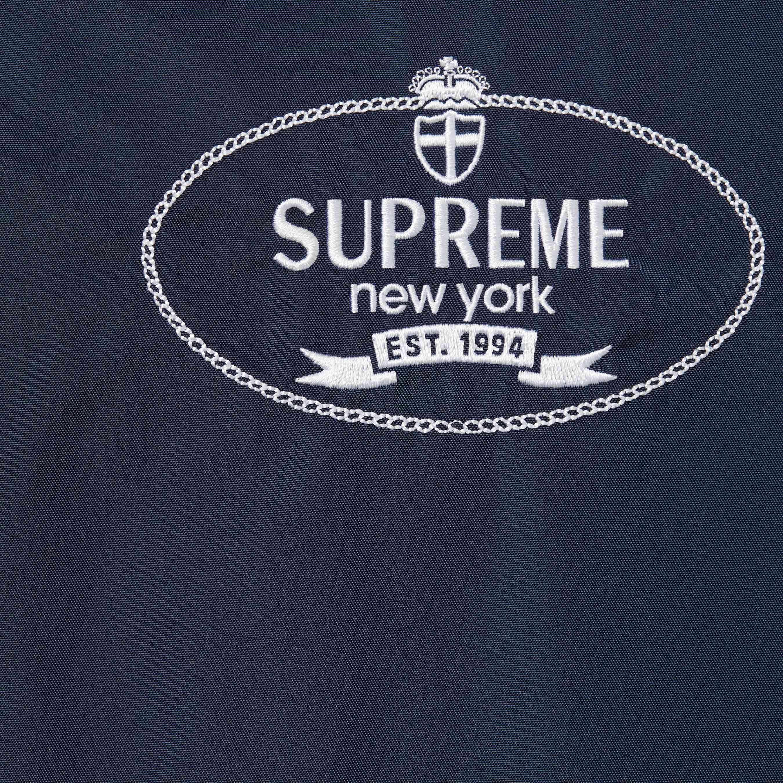 Supreme Crest Coaches Jacket - Navy Blue Lightweight Windbreaker for Men & Women - Perfect for Outdoor Sports, Casual Wear & Street Fashion