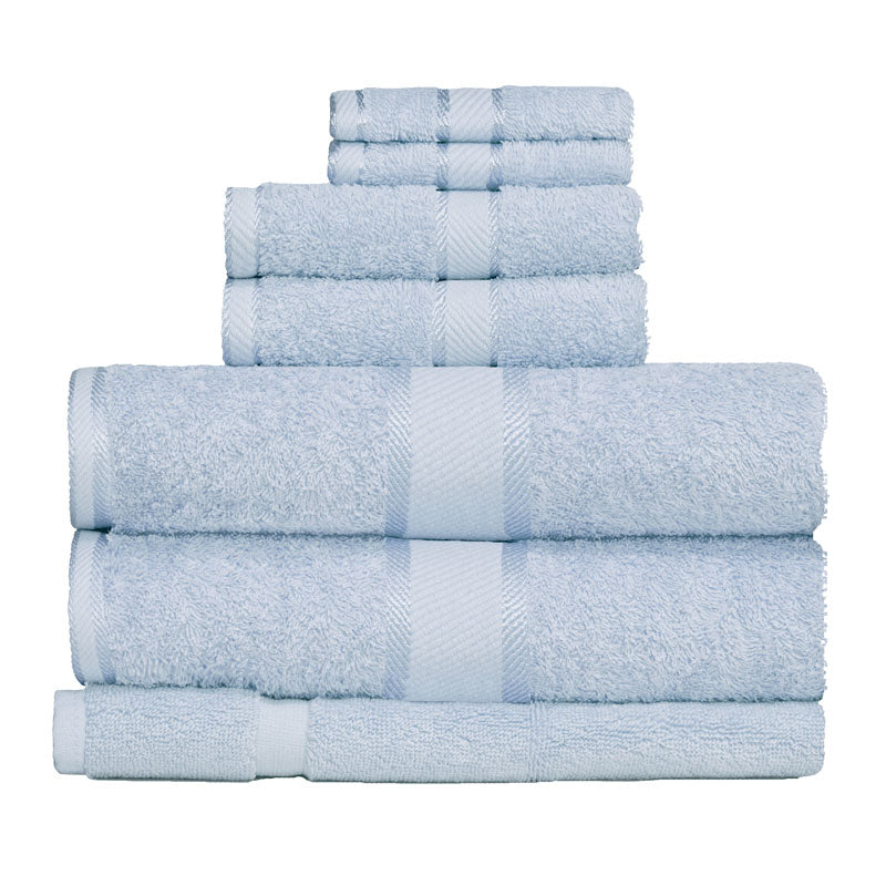 100% Cotton Baby Blue Bath Towels | Soft & Absorbent 7-Piece Towel Set for Bathroom, Spa & Nursery | Perfect for Babies, Kids & Adults