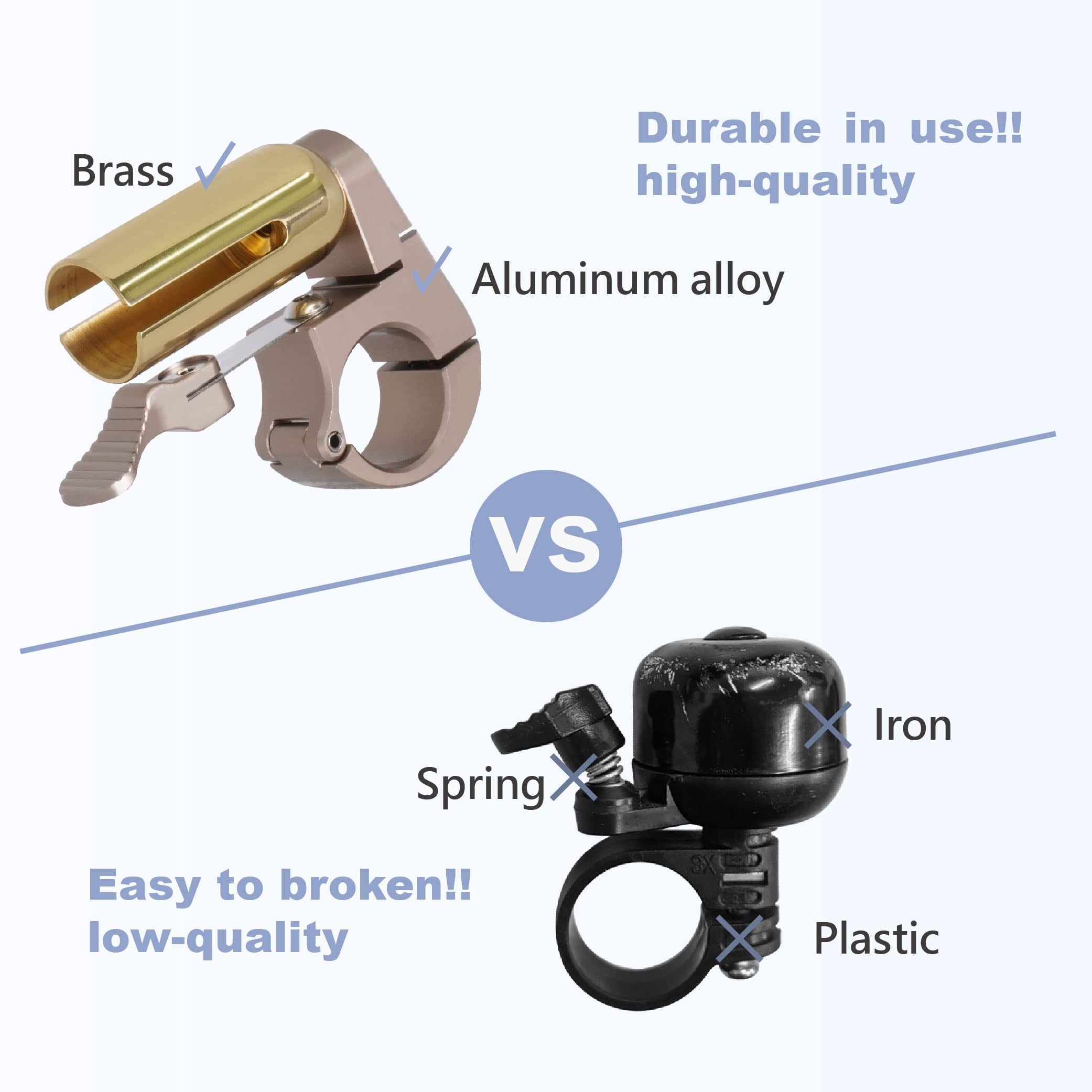 AXL Cycling Bike Bell - Copper Brass & Aluminum Alloy Mountain Bike Bell with Loud Crisp Sound for Road, MTB & City Bikes | Dual-Tone Safety Alert | Perfect for Commuting, Trail Riding & Urban Cycling