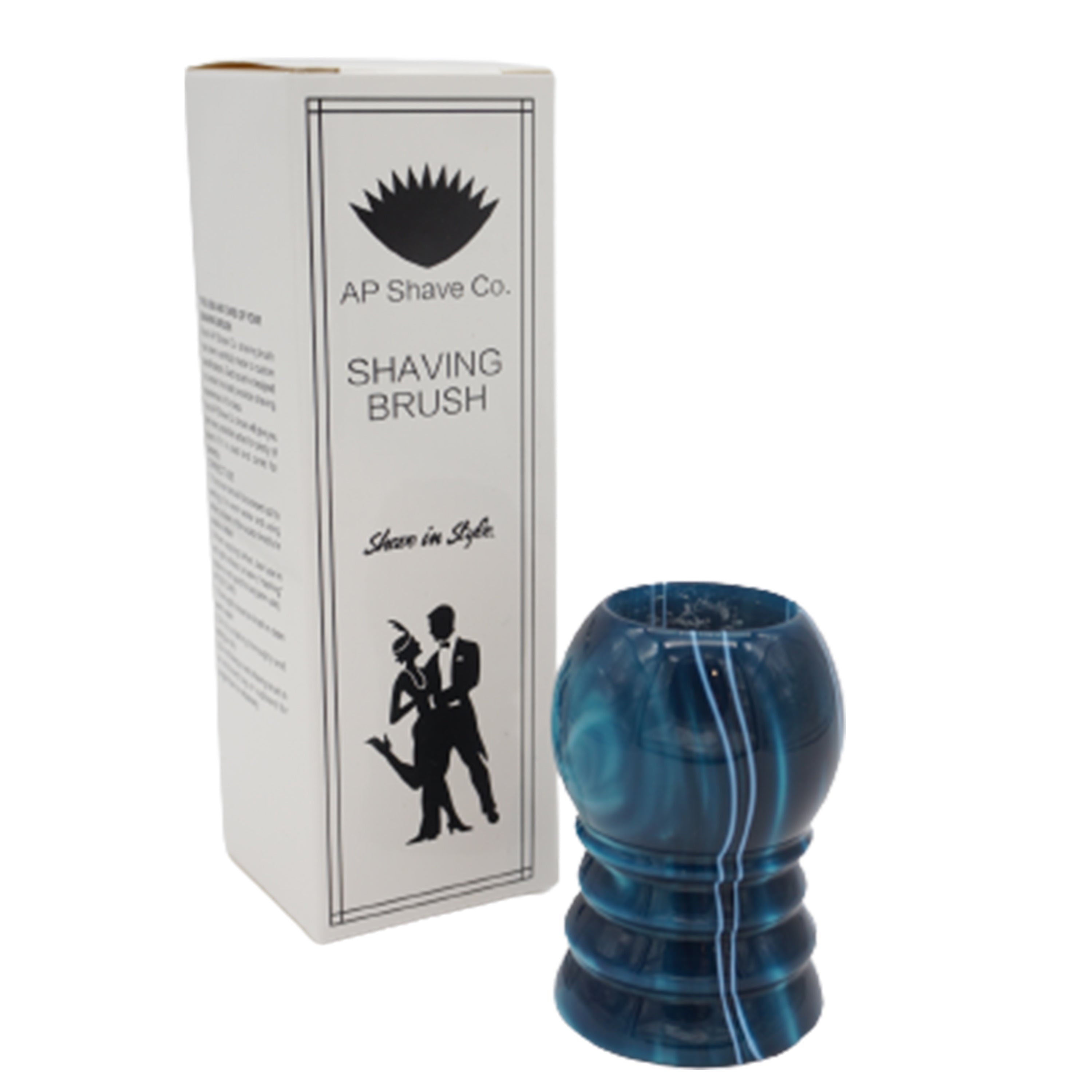 Premium Ocean Waves Handcrafted Shaving Brush Handle - Fits 24mm & 26mm Knots - Perfect for Wet Shaving & Grooming Gifts - Luxury Bathroom Accessory for Men