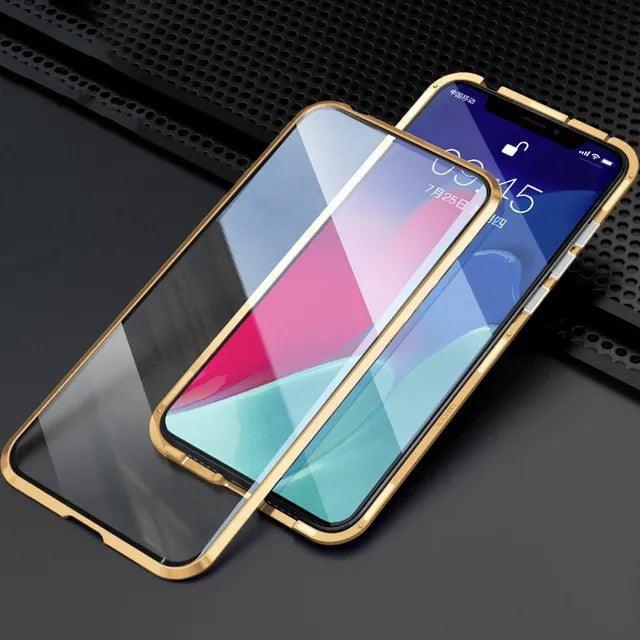 Samsung Galaxy S24 Magnetic Adsorption Glass Metal Case - Premium Protective Cover for Everyday Use & Travel