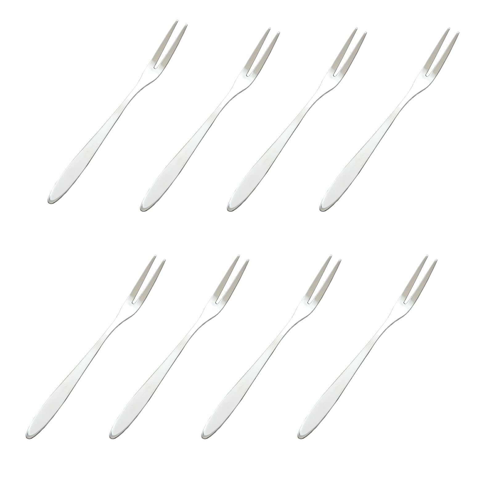 8-Piece Stainless Steel Pickle Forks Set - 5-Inch Handle Olive & Cocktail Forks, 2-Prong Dessert & Fruit Forks - Perfect for Pickles, Olives, Cocktails, Appetizers & Charcuterie Boards