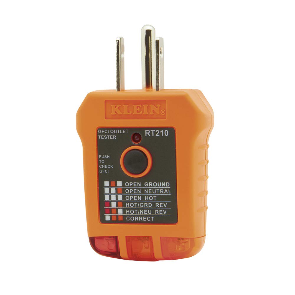 Klein Tools ET140 Pinless Moisture Meter & RT210 Outlet Tester - GFCI/Standard AC Receptacle Tester for North American Electrical Outlets, Detects Wiring Issues - Perfect for Home Inspections, Electricians & DIY Projects