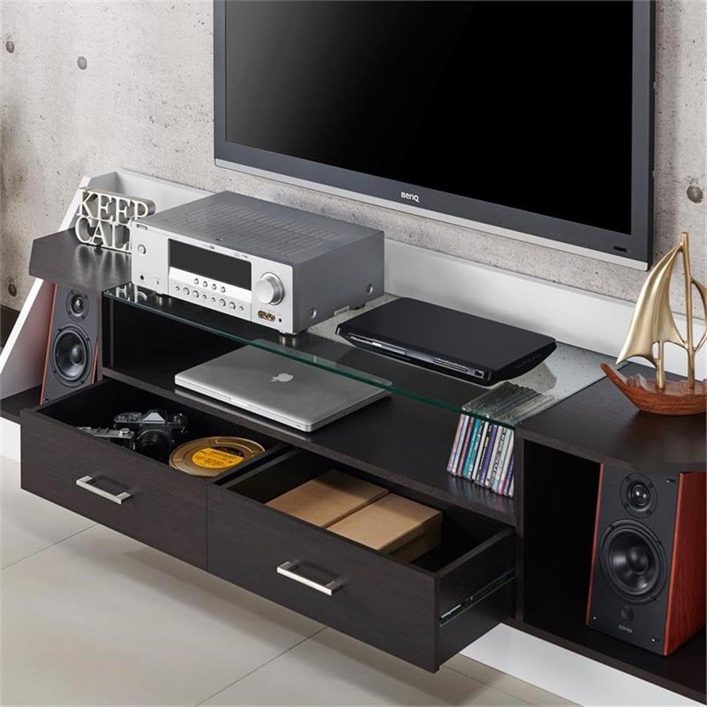 Furniture of America Ardmore Modern 70-Inch TV Stand - Espresso Brown Solid Wood Entertainment Center for Living Room, Bedroom & Home Theater
