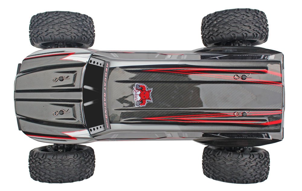 Redcat Racing Blackout XTE 1/10 Scale Electric Monster Truck - Waterproof RC Car for Off-Road Bashing, Silver/Red SUV Body (Blackout-XTE-SILVERSUV) | Ideal for Backyard Racing & Outdoor Adventure