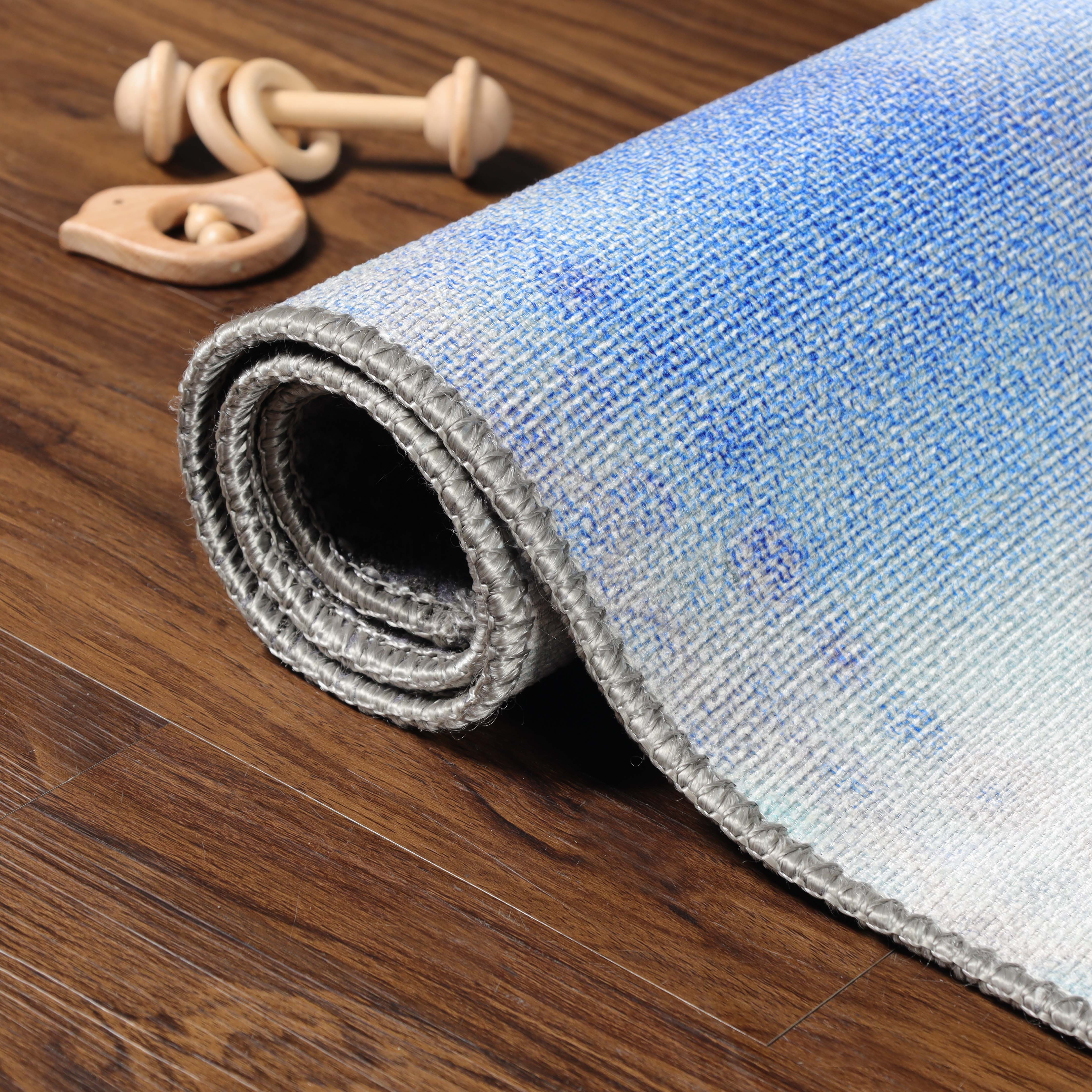 Blossom Kids Non-Slip Area Rug - Colorful Playroom Rug with Anti-Skid Backing for Nursery, Bedroom & Play Areas | Soft Kids Floor Mat for Safety & Style