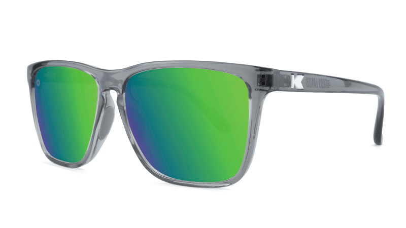 Fast Lanes Sport Sunglasses - Clear Grey & Green Moonshine Lens - UV Protection for Running, Cycling & Outdoor Activities