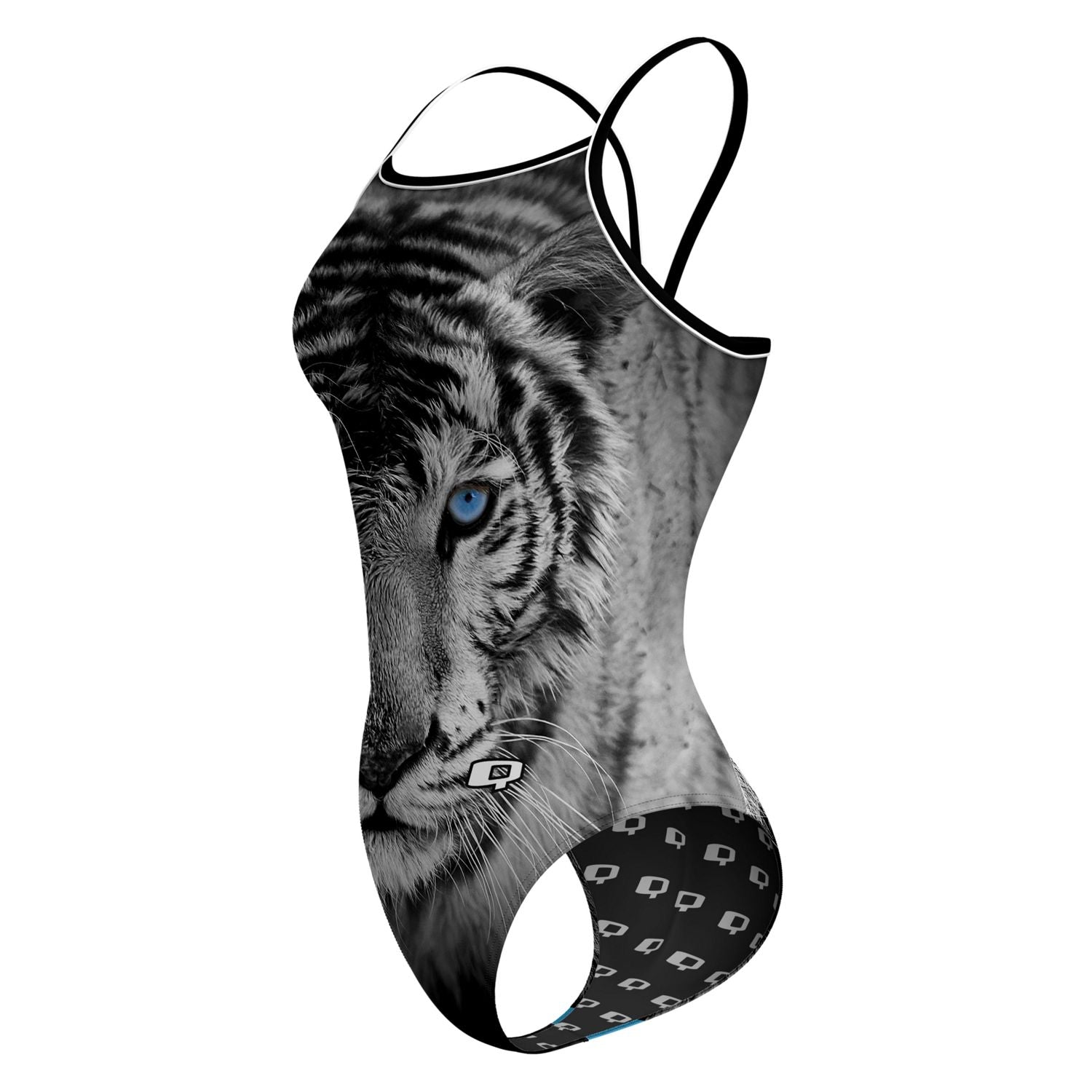 White Tiger Sunback Tank Top for Women - Breathable Workout Shirt - Gym, Yoga & Running Activewear