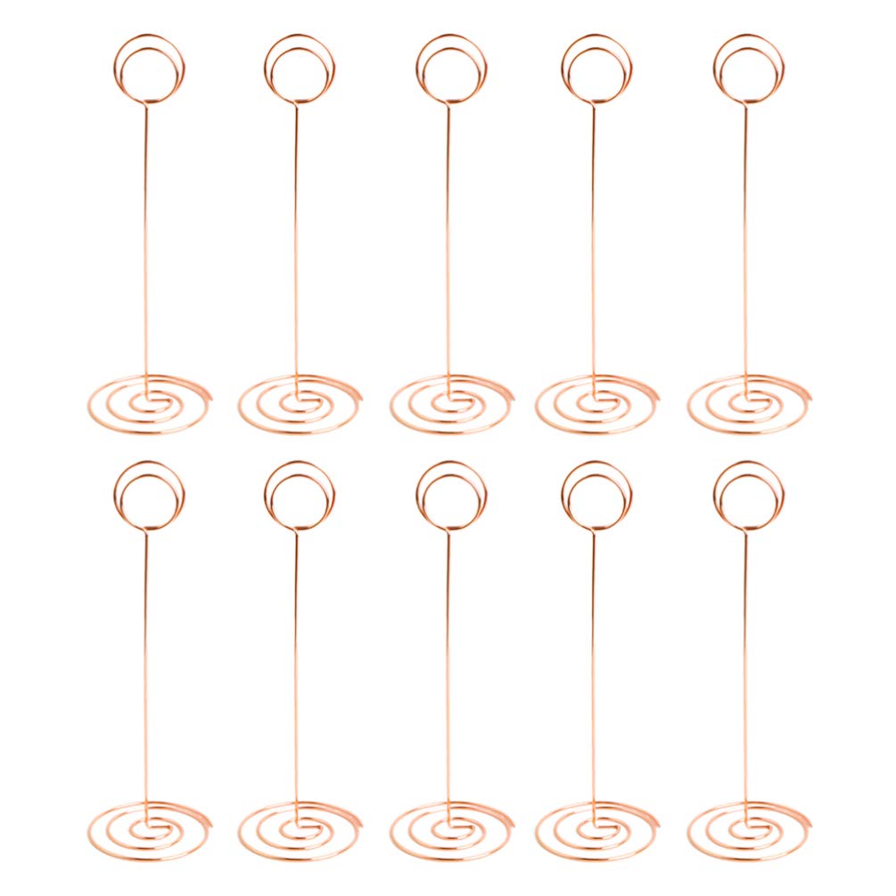 10pcs Heart-Shaped Iron Table Sign Holders - Round Wire Memo Stand for Dining Table, Photos, Place Cards & Picture Display - Perfect for Weddings, Restaurants & Home Decor