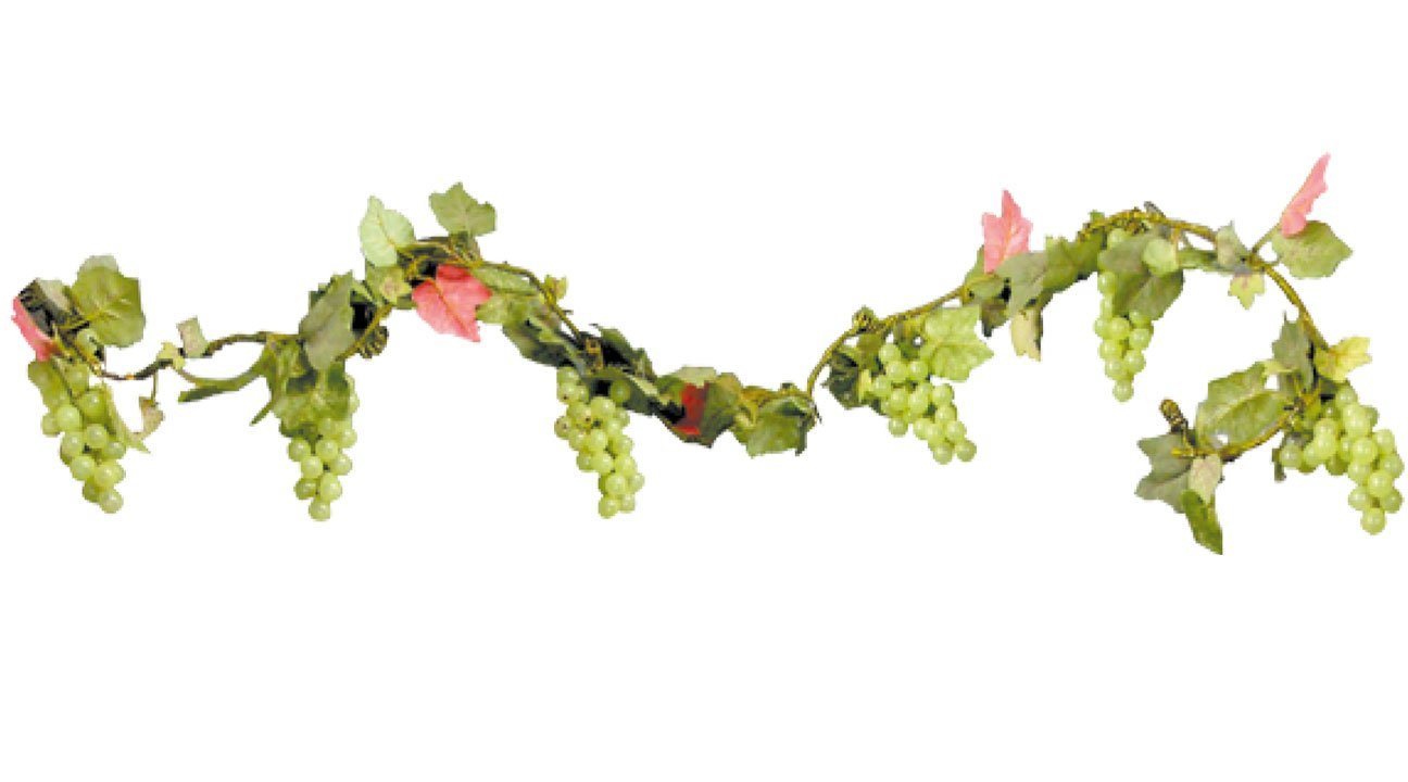 6 Grape Clusters Garland Sukkah Decoration - Elegant Jewish Holiday Decor for Sukkot, Home & Synagogue Celebration