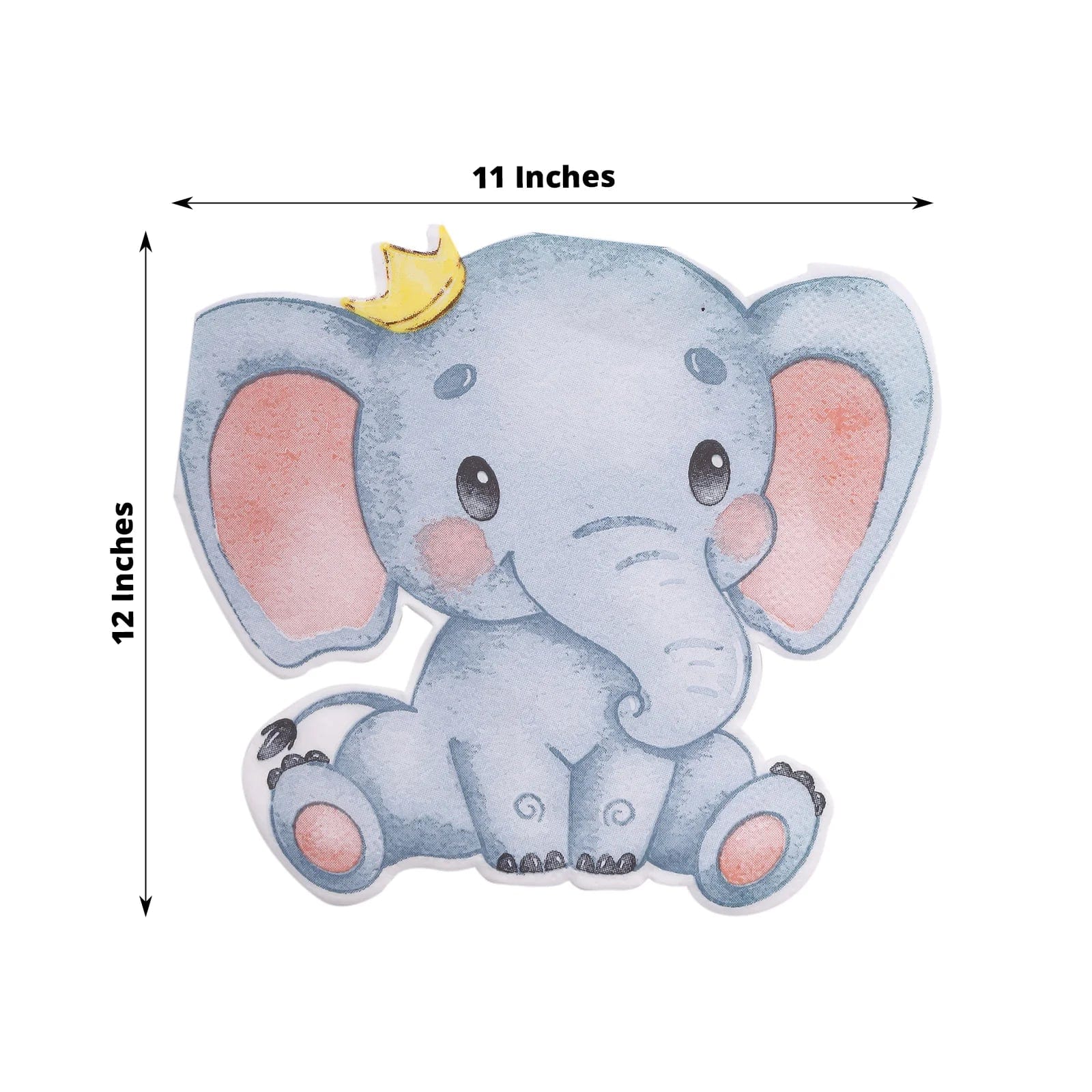 20 Pack Blue Elephant Shaped Paper Beverage Napkins for Cocktail Parties, Birthday Celebrations & Themed Events - Premium Quality Disposable Drink Coasters
