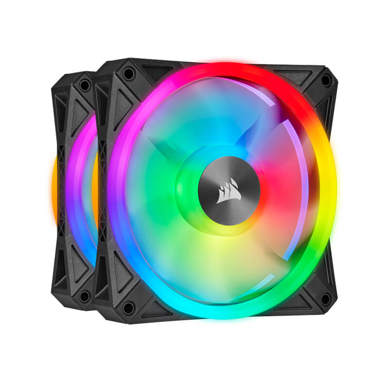 Corsair iCUE QL140 RGB 140mm Dual LED Fans - Twin Pack with Dynamic RGB Lighting for PC Gaming, Case Cooling & Custom Builds