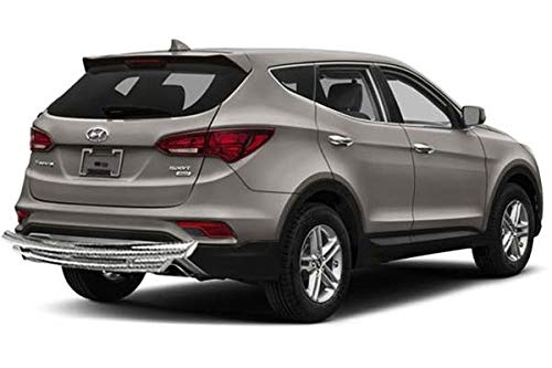 Black Horse Double Layer Stainless Steel Rear Bumper Guard for 2018-2023 Hyundai Santa Fe (CRDL-HY301S) - Heavy Duty Protection for Parking & Loading